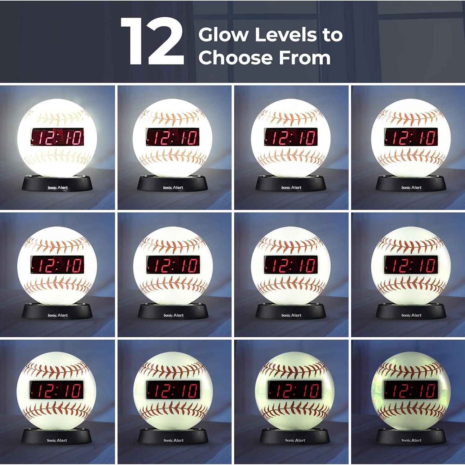 Reloj Despertador Digital Sonic Alert Béisbol - Volumen Ajustable