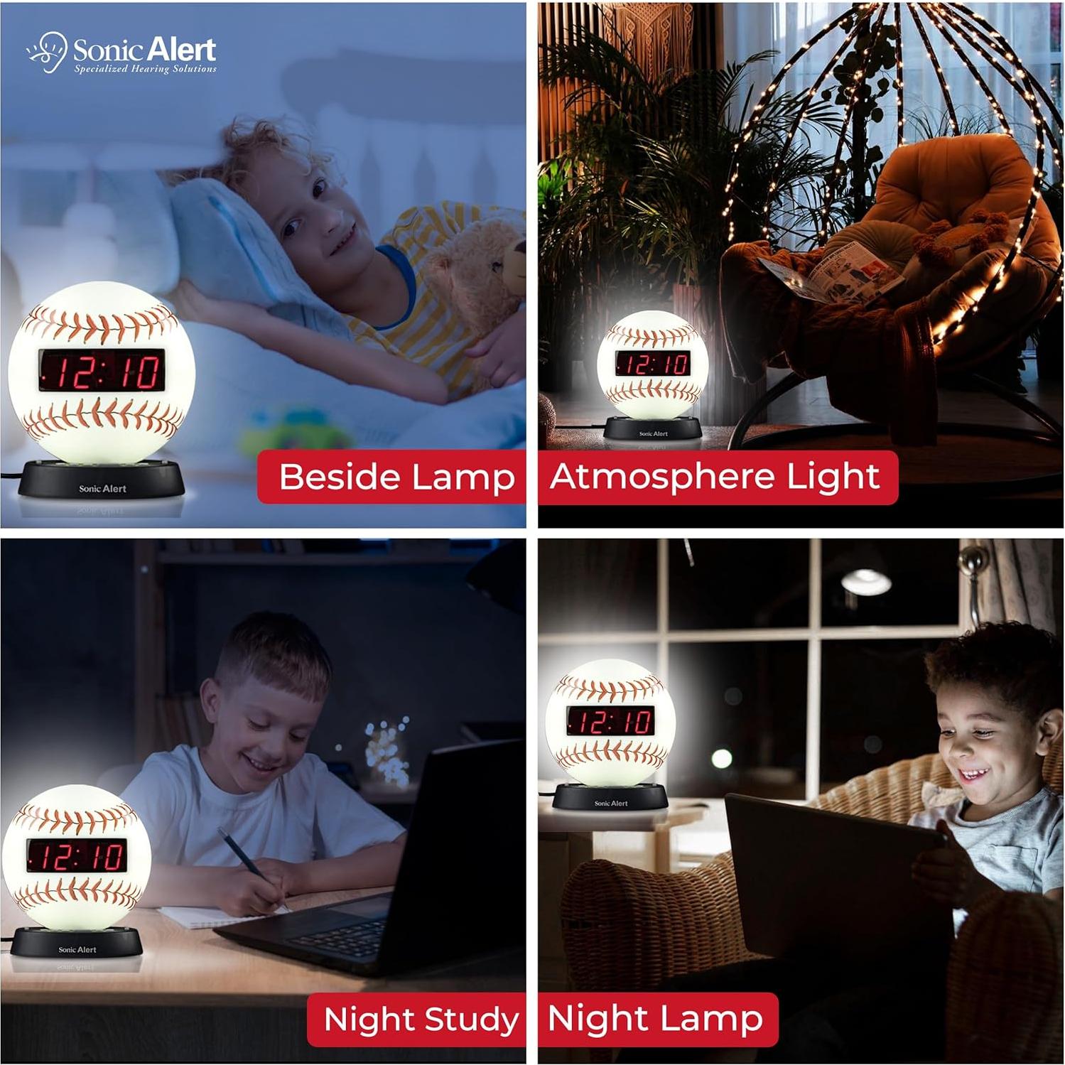 Reloj Despertador Digital Sonic Alert Béisbol - Volumen Ajustable