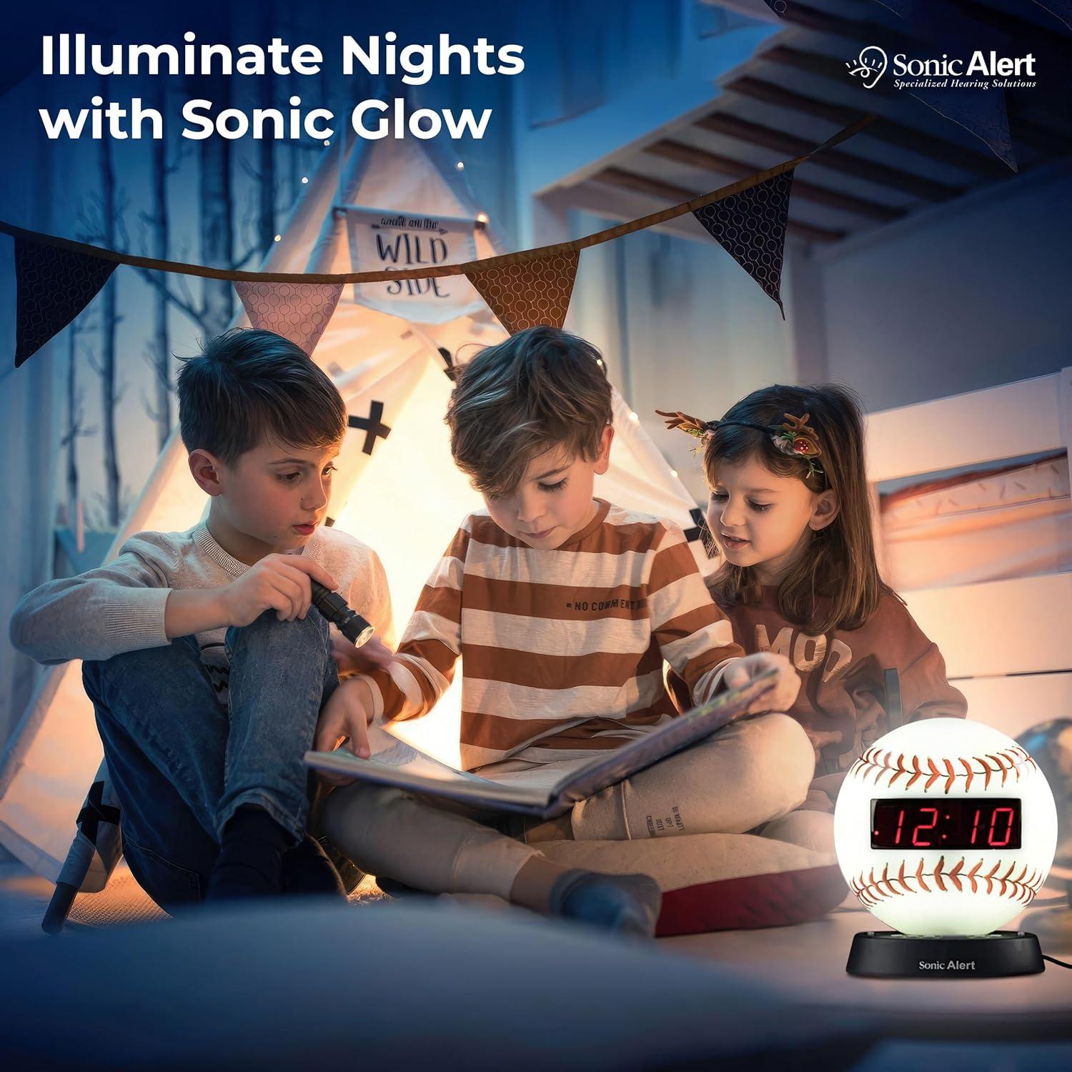 Reloj Despertador Digital Sonic Alert Béisbol - Volumen Ajustable