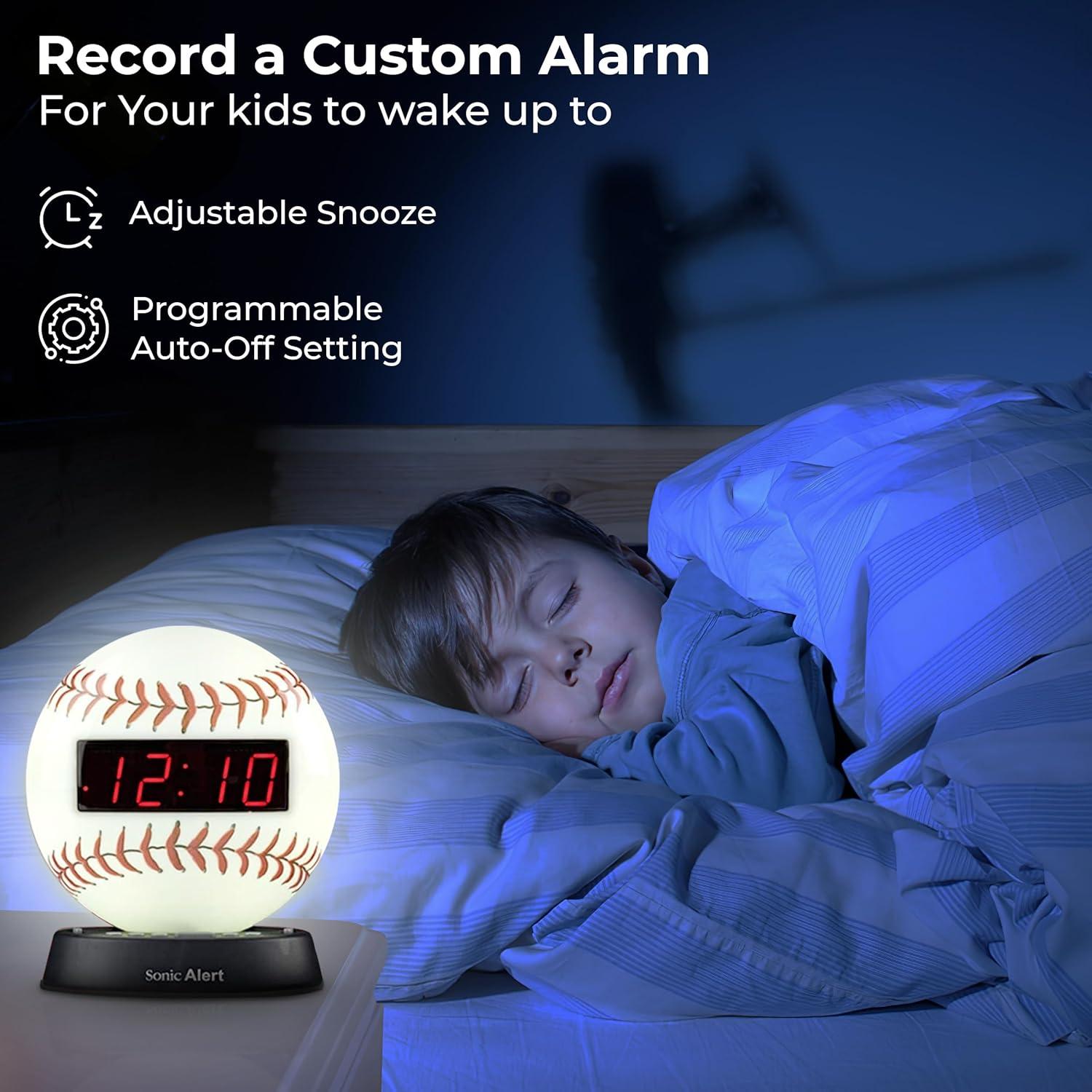 Reloj Despertador Digital Sonic Alert Béisbol - Volumen Ajustable