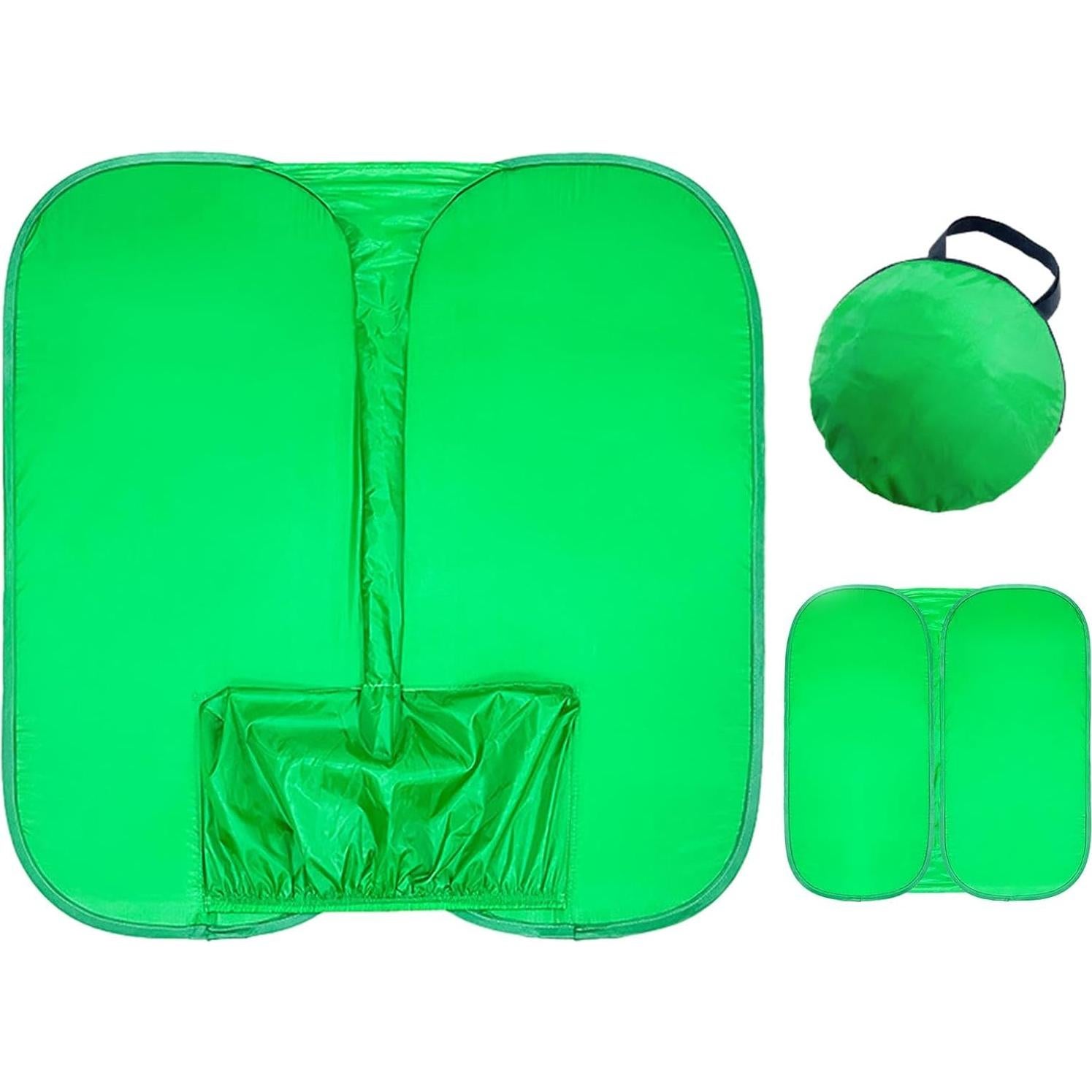 Set of Streaming Green Screen Chair | Double Sided Photography Background Sheet, Crease-Resistant Video Studio Calls Streaming Green Cloth Fabric Screen, Attaches to Any Chair