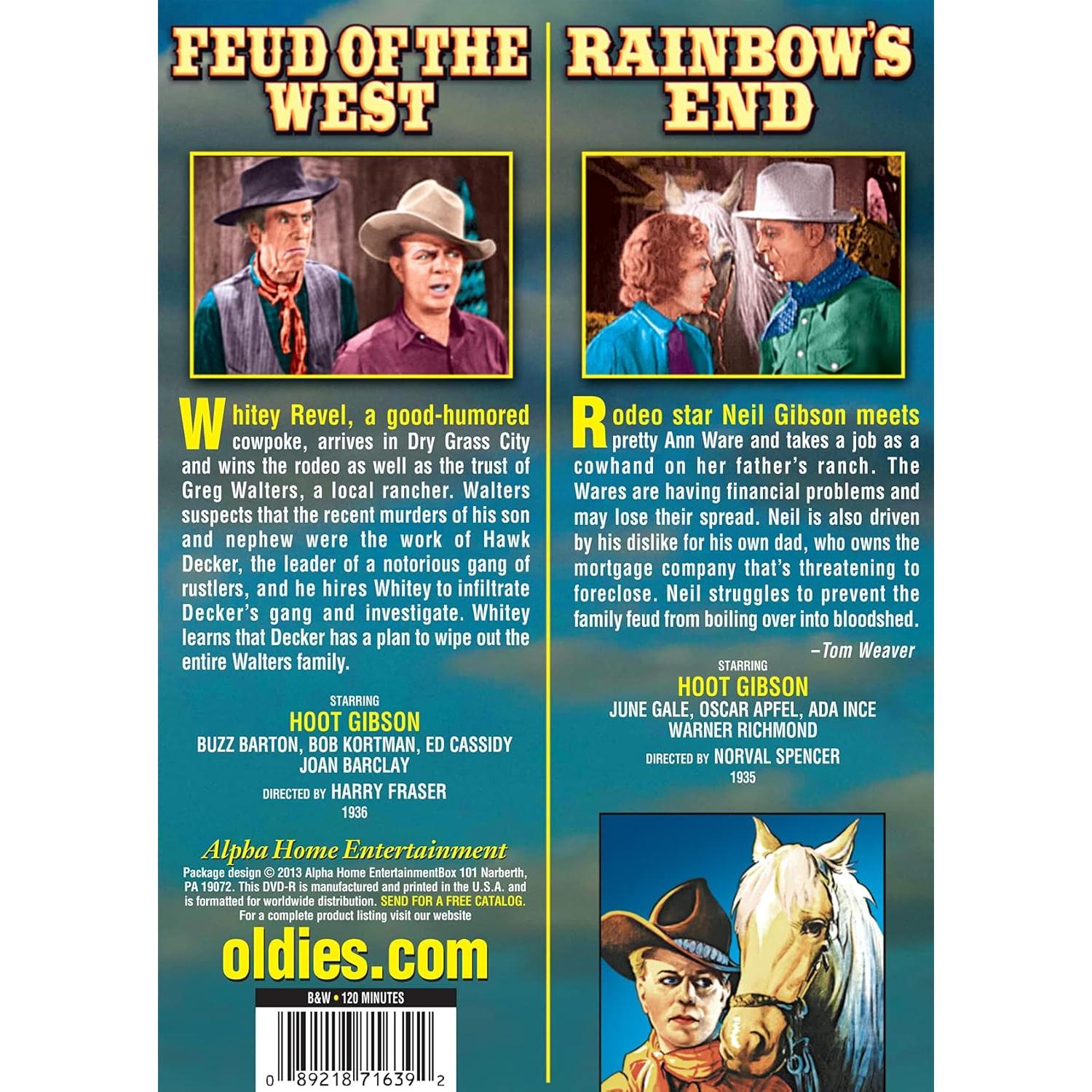 DVD Hoot Gibson Doble Función: Feudo del Oeste y El Fin del Arcoíris