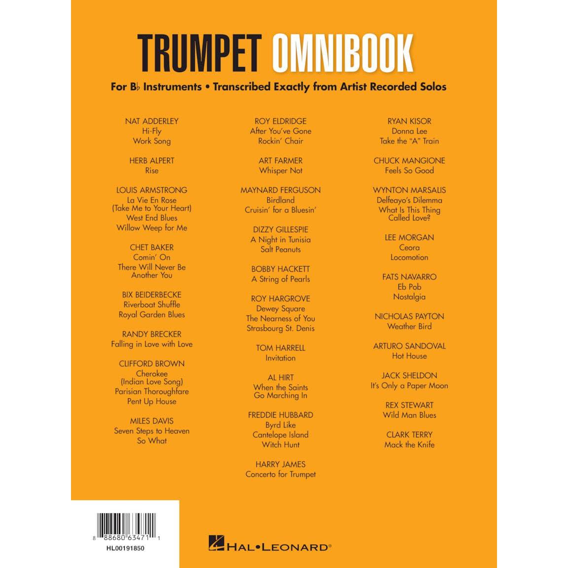 Trumpet Omnibook – Sheet Music for B-Flat Instruments | Jazz Transcriptions from Dizzy Gillespie, Miles Davis, Clifford Brown, Freddie Hubbard, and More | Trumpet Songbook for Intermediate