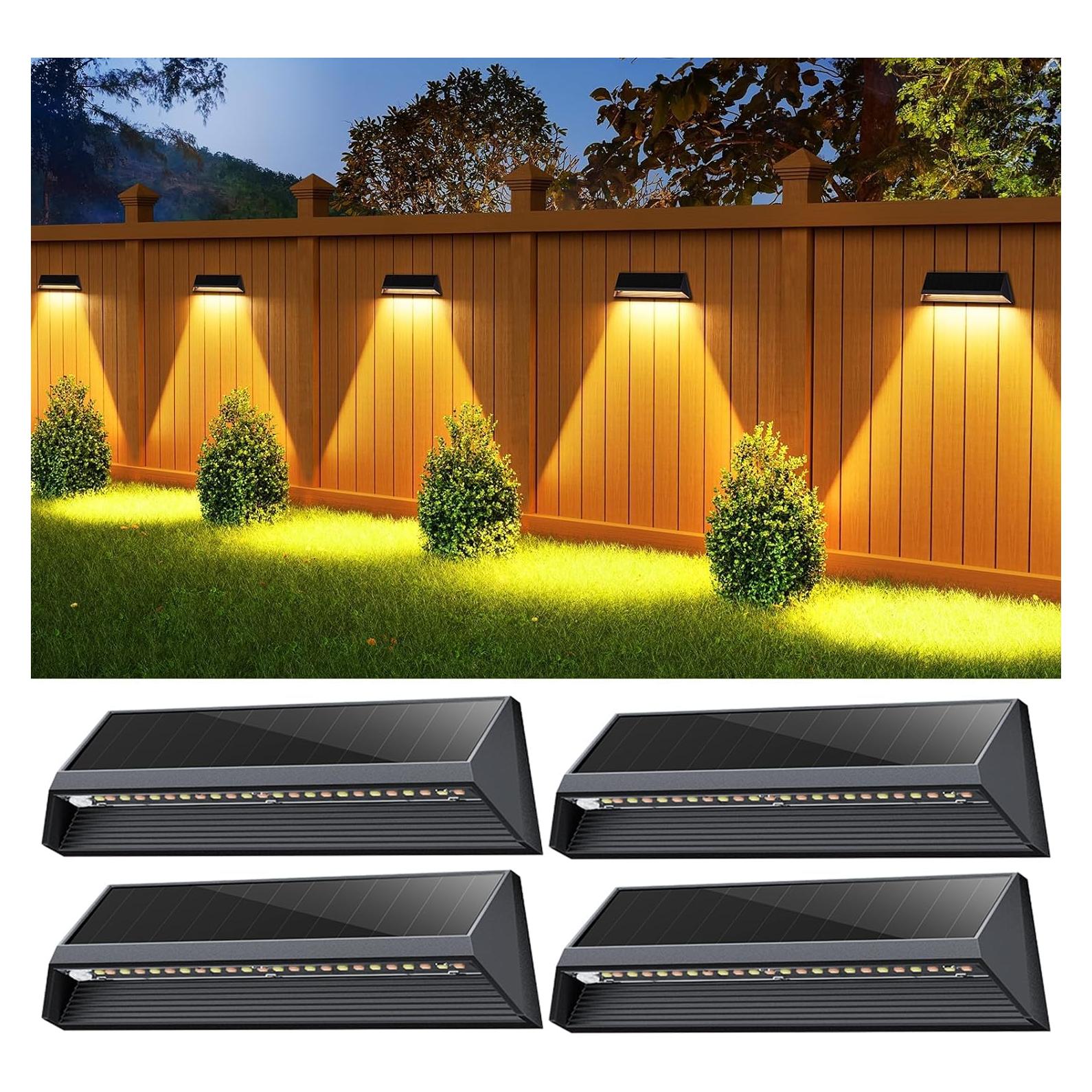 Luces Solares LETMY para Cercas Exteriores 4 Paquete IP67