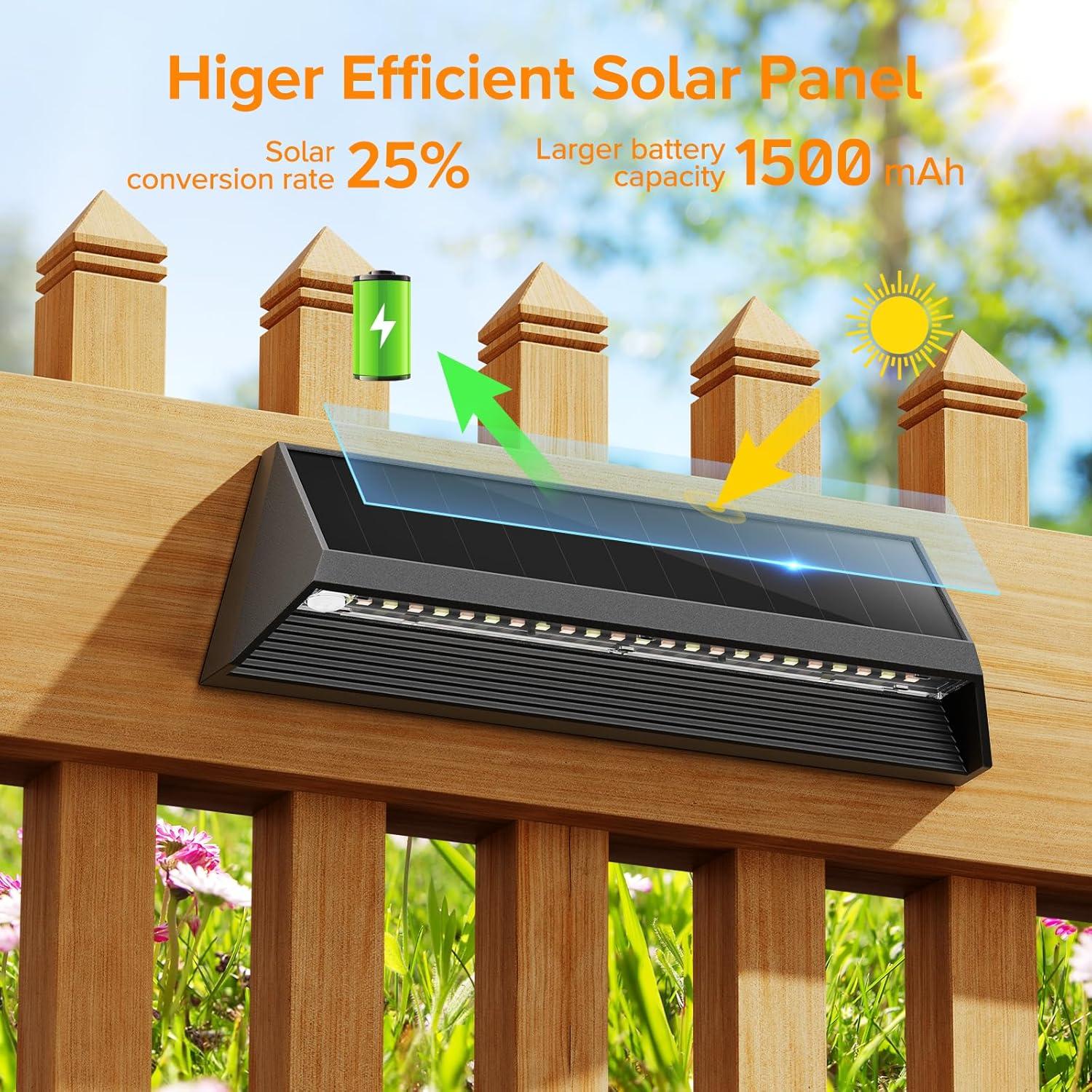 Luces Solares LETMY para Cercas Exteriores 4 Paquete IP67