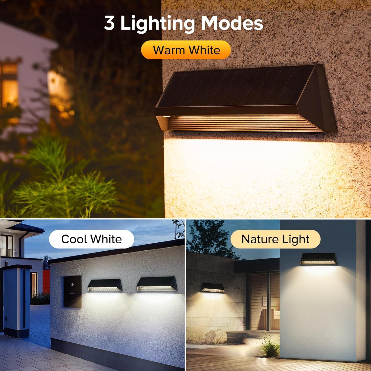 Luces Solares LETMY para Cercas Exteriores 4 Paquete IP67