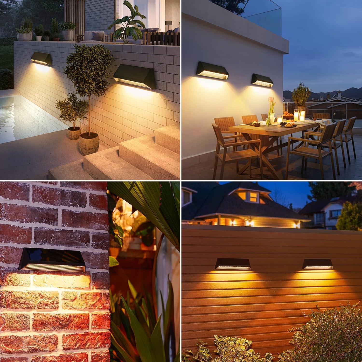 Luces Solares LETMY para Cercas Exteriores 4 Paquete IP67