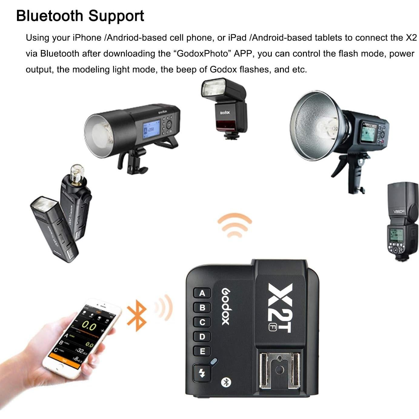 Disparador Inalámbrico TTL Godox X2T-F para Fujifilm - HSS 1/8000s