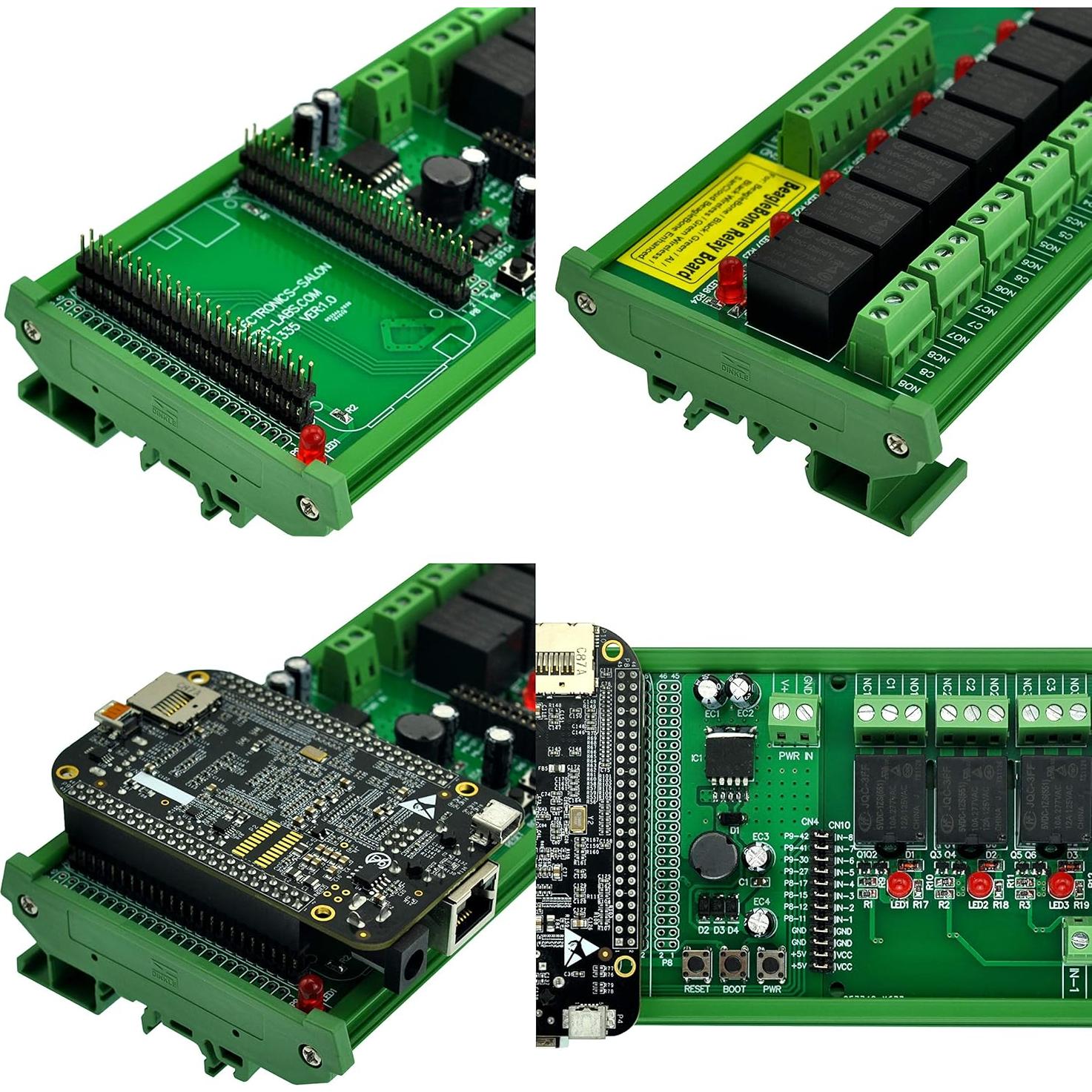 Módulo Relé de Potencia IoT DIN 8 SPDT CZH-LABS para BeagleBone