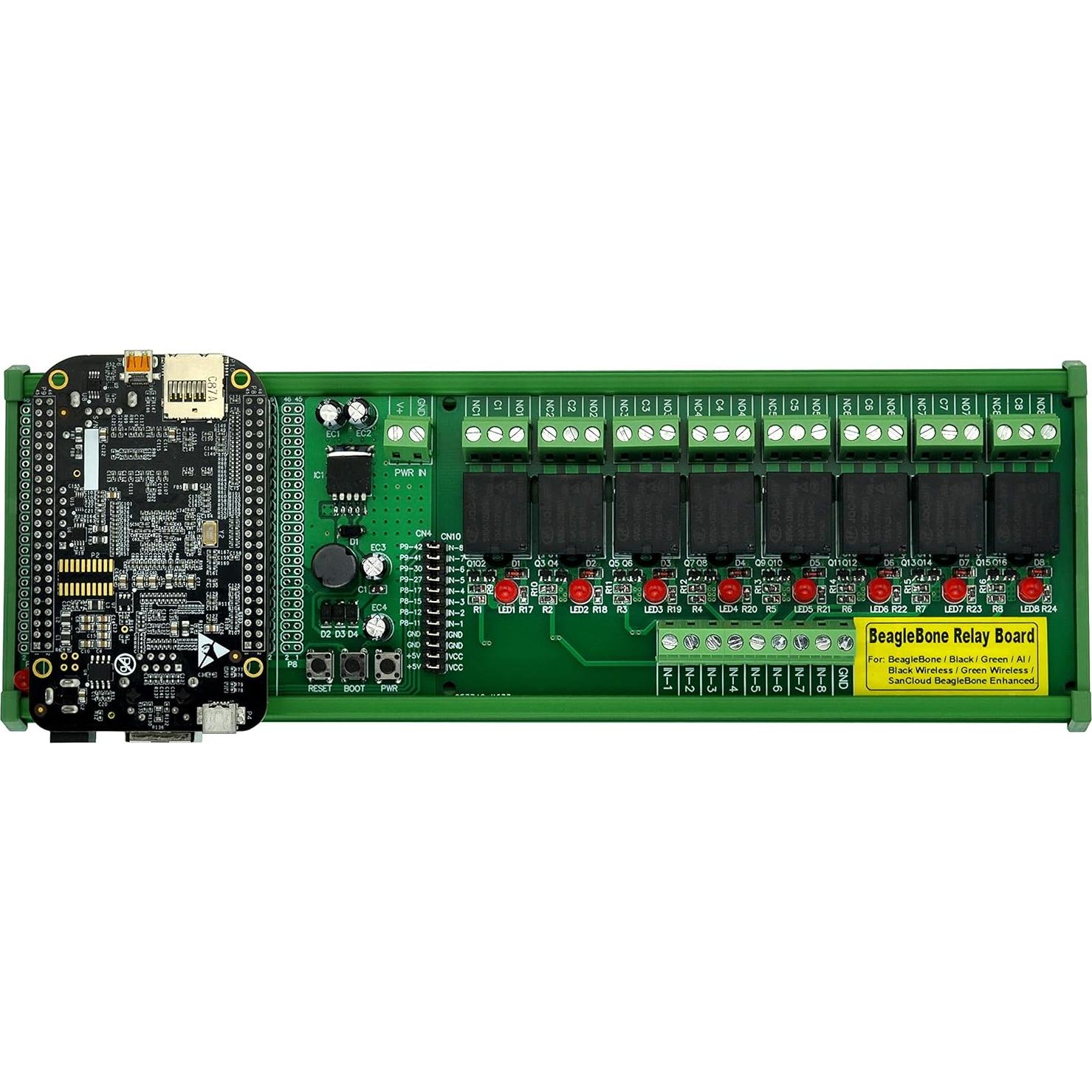 Módulo Relé de Potencia IoT DIN 8 SPDT CZH-LABS para BeagleBone