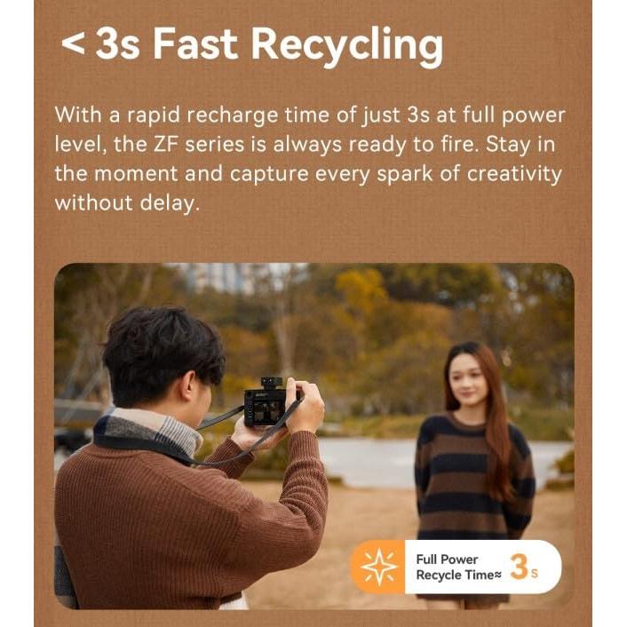 Flash de Cámara ZENIKO ZF08 - 440 Flashes, Carga Tipo-C, Plata