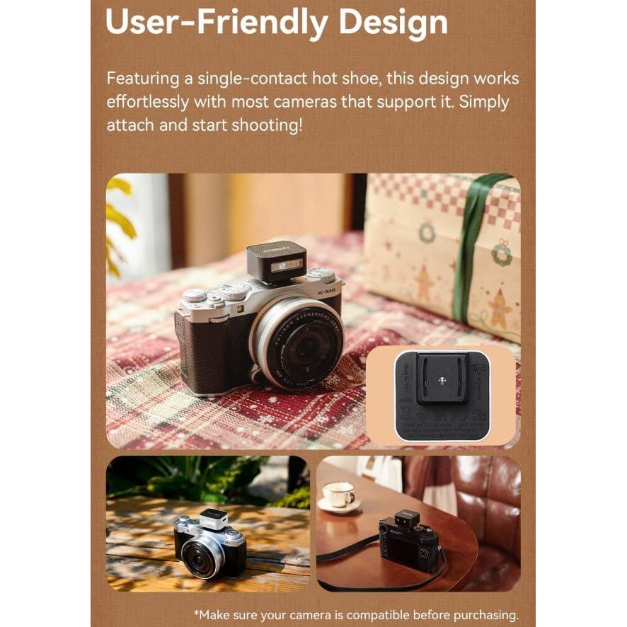 Flash de Cámara ZENIKO ZF08 - 440 Flashes, Carga Tipo-C, Plata