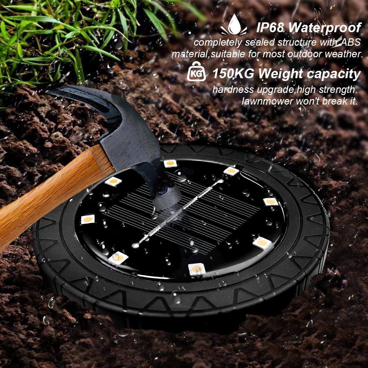 Luces LED solares exteriores Kdorrku - Paquete de 8 - IP68