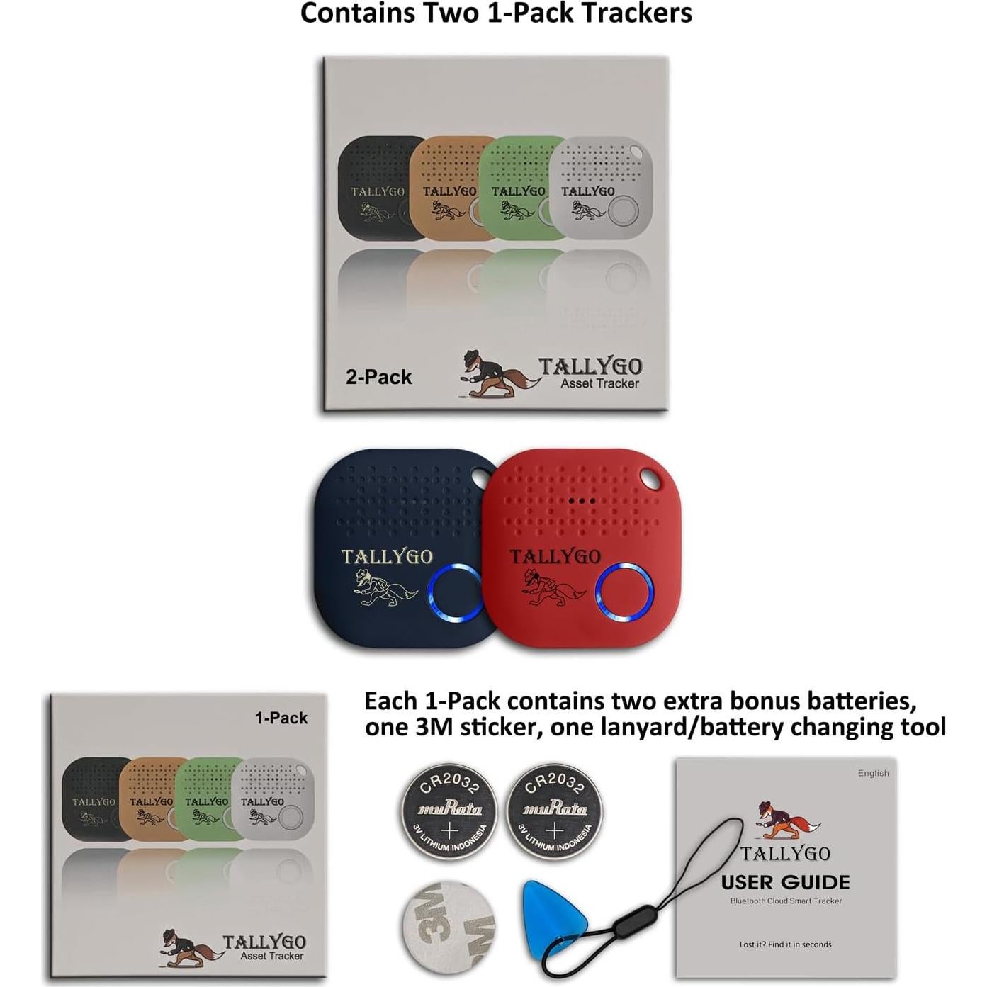 Rastreador Bluetooth TallyGo TG_Tracker MC 2-Pack - Localizador