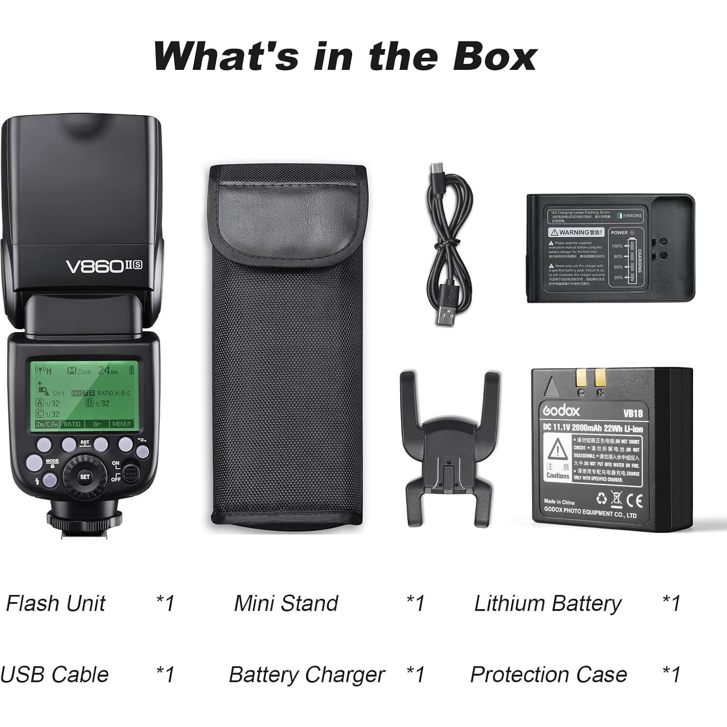 Flash Godox V860II-S Speedlite TTL para Sony 2000mAh