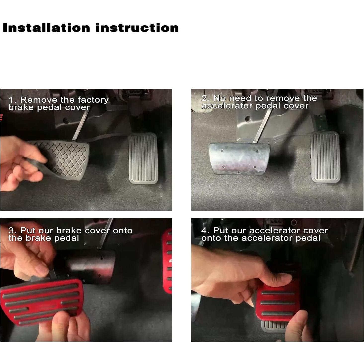 Cubiertas de Pedales Antideslizantes CKE para Toyota Corolla 2019-2025 y Cross 2022-2025 - Rojo