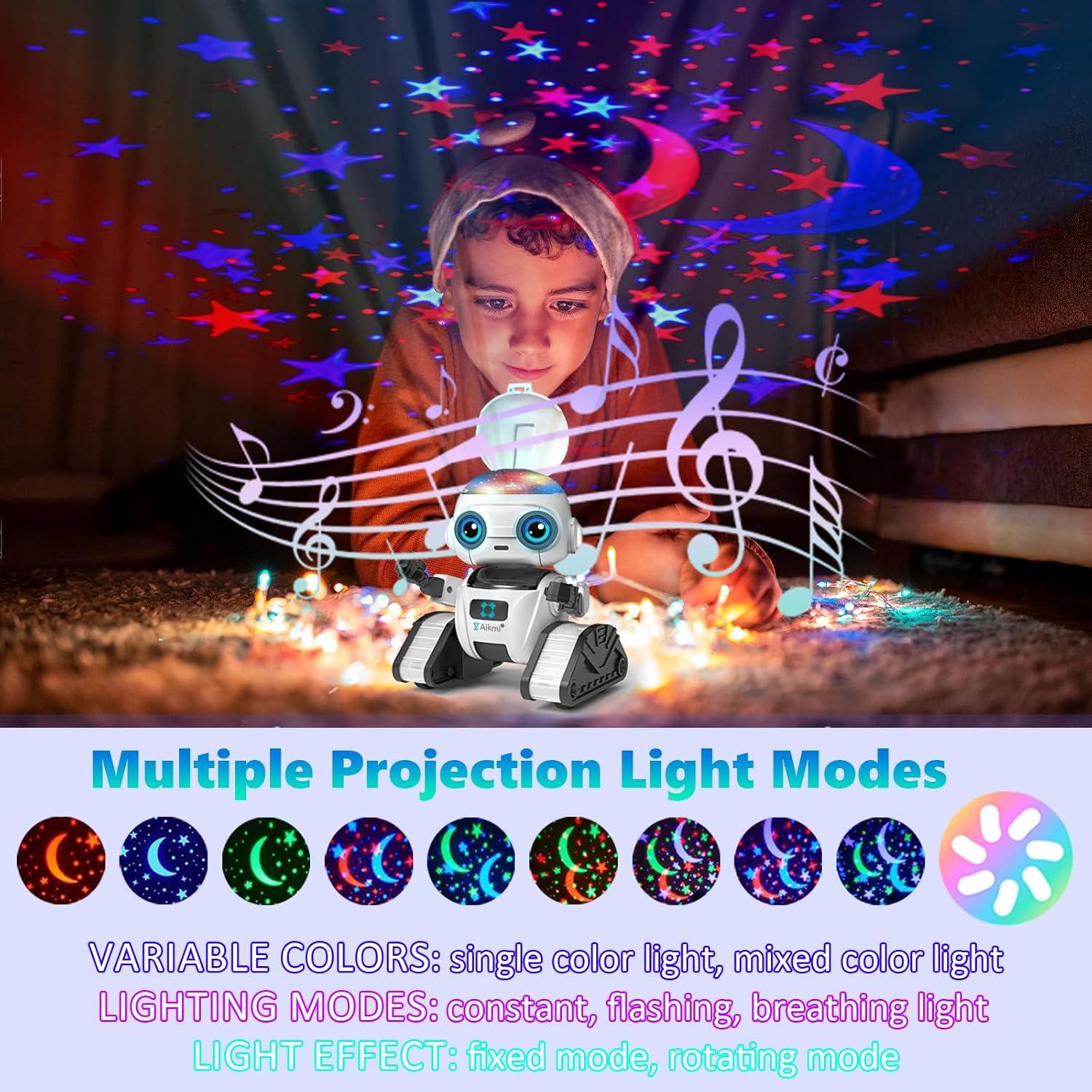 Robot Control Remoto Aikmi con Proyector Luz Nocturna