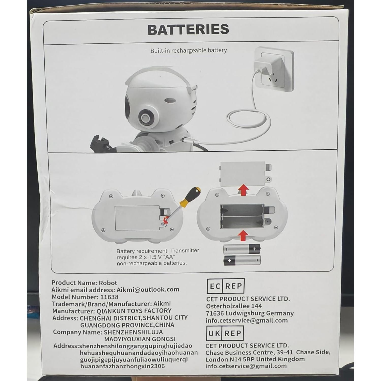 Robot Control Remoto Aikmi con Proyector Luz Nocturna