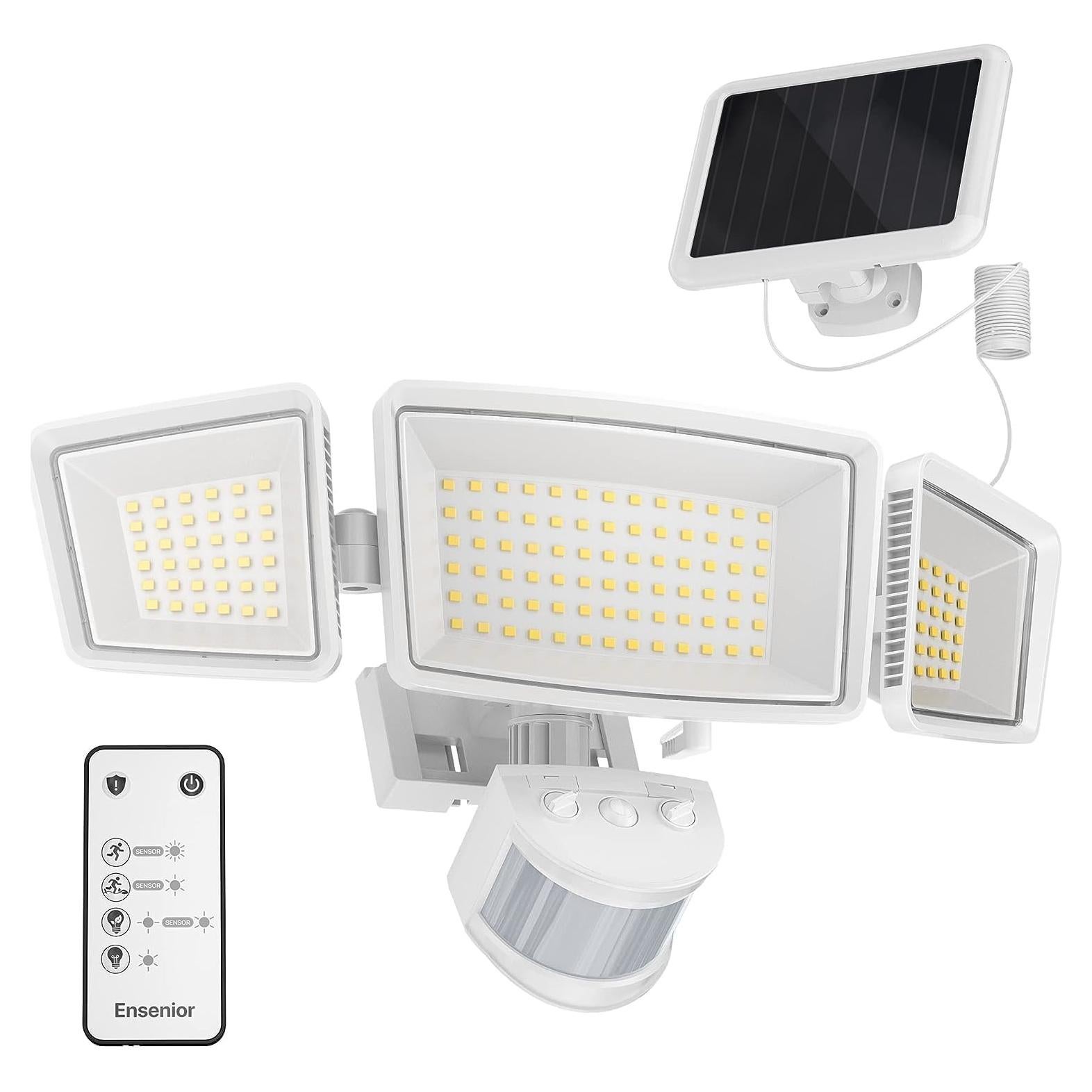 Luz de Seguridad Solar Ensenior 3 Cabezas 1800LM IP65
