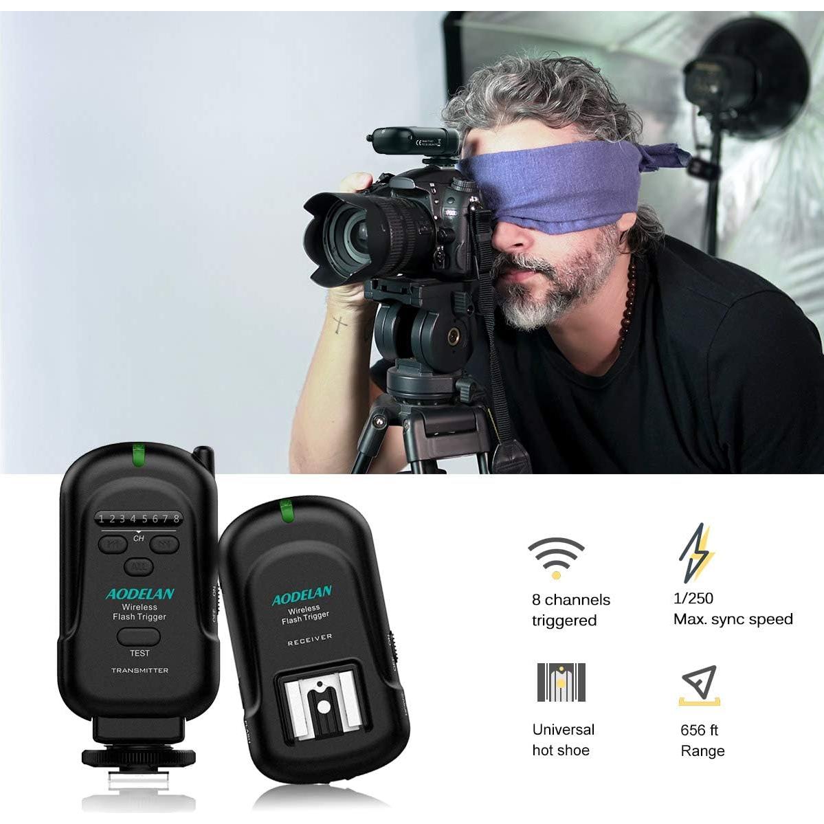 Disparador Inalámbrico AODELAN FT-8 para Canon Nikon 200m