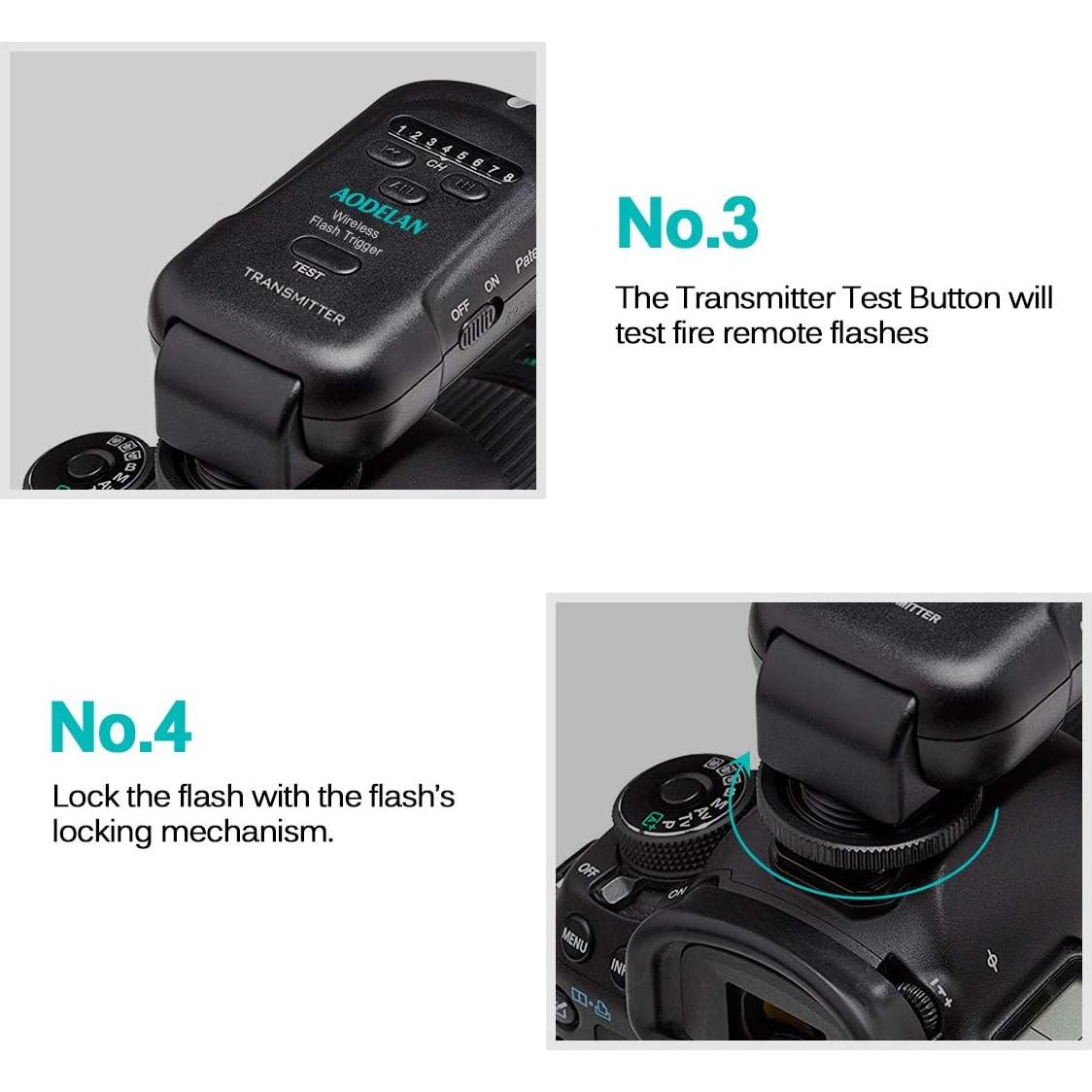 Disparador Inalámbrico AODELAN FT-8 para Canon Nikon 200m