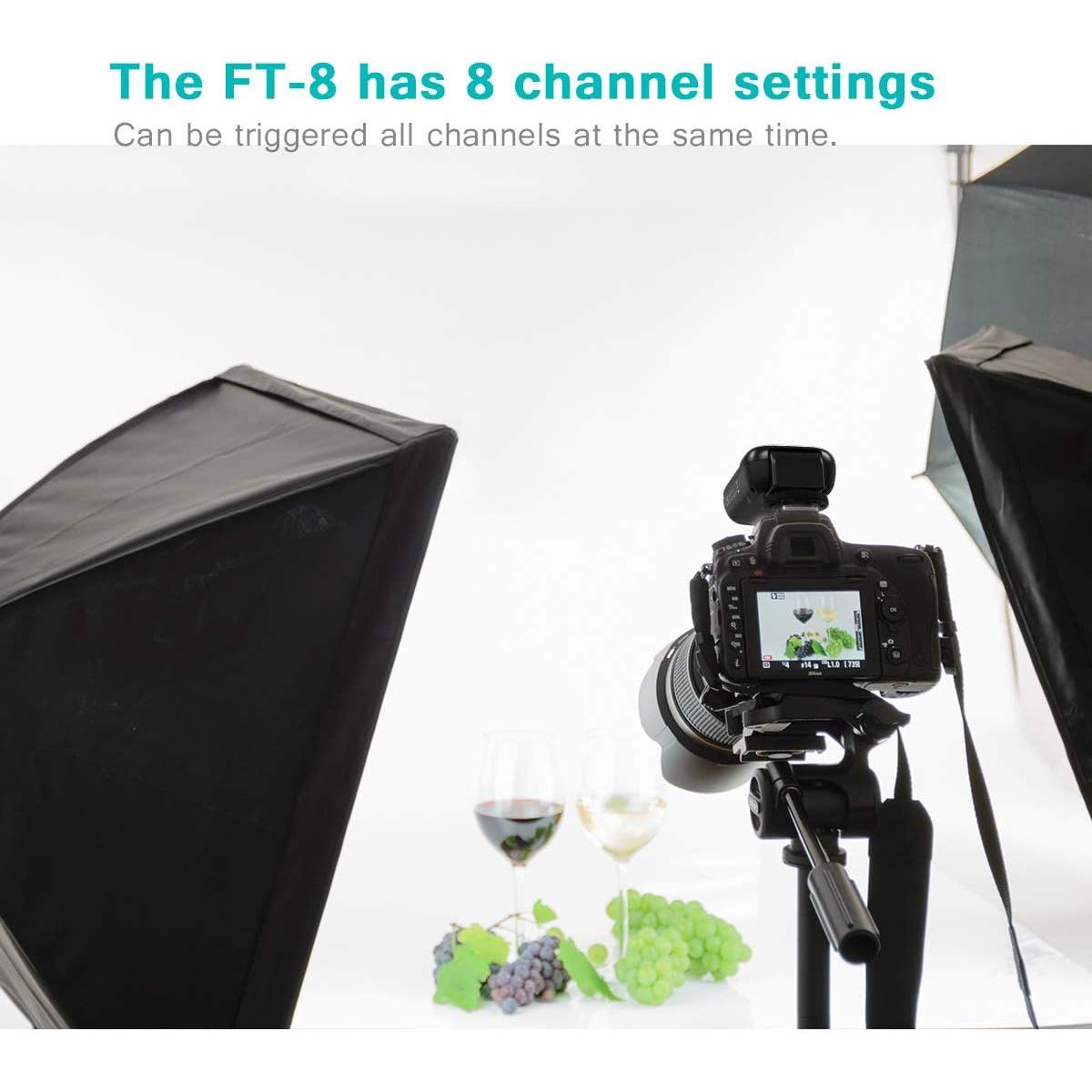 Disparador Inalámbrico AODELAN FT-8 para Canon Nikon 200m