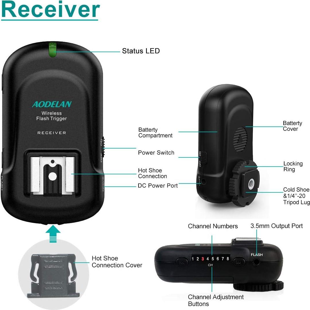 Disparador Inalámbrico AODELAN FT-8 para Canon Nikon 200m