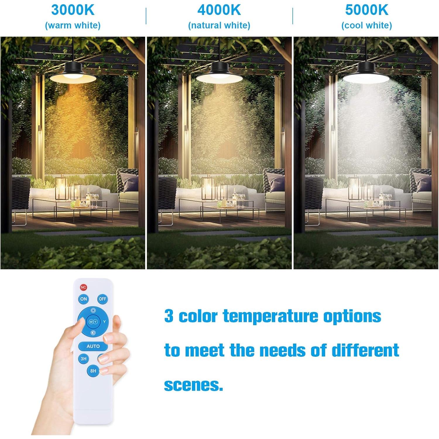 NIORSUN Luz Colgante Solar LED 3000K-5000K IP66 5m