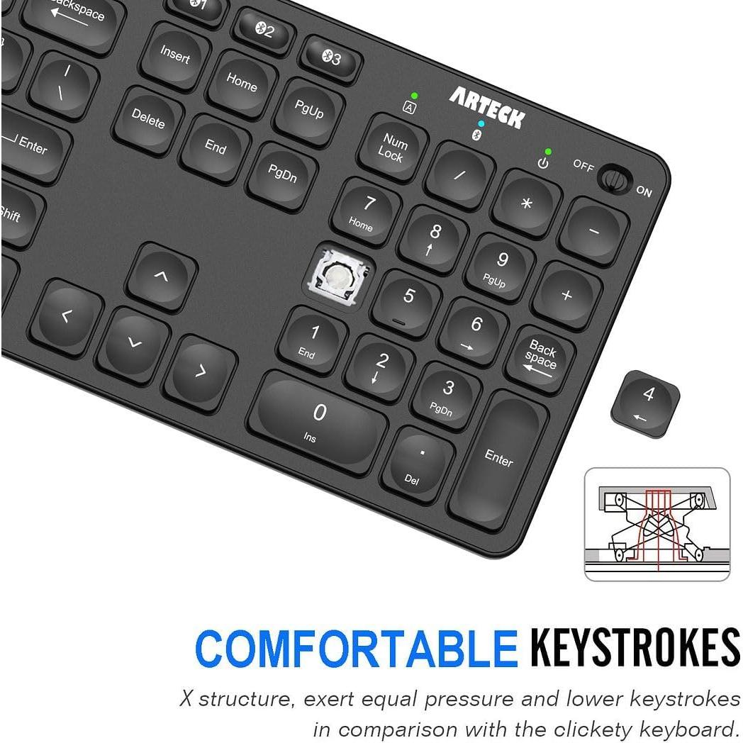 Teclado Inalámbrico Bluetooth Arteck con Retroiluminación 7 Colores