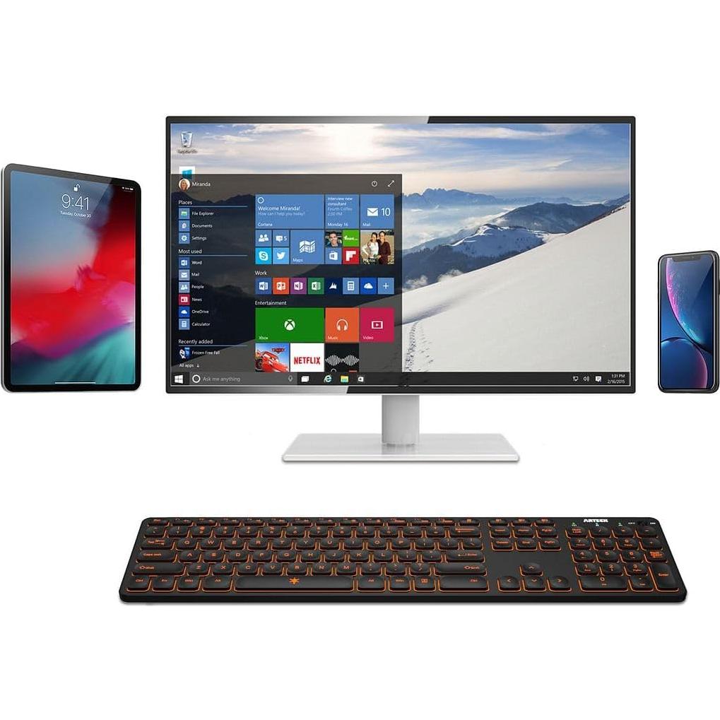 Teclado Inalámbrico Bluetooth Arteck con Retroiluminación 7 Colores