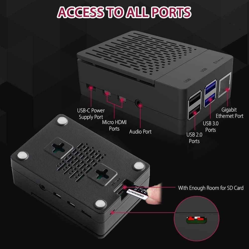 Kit GeeekPi Raspberry Pi 4B 4GB con Accesorios y Caja