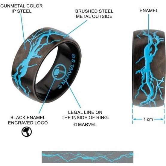Anillo de Rayos de Thor - SalesOne - Talla 9 - Acero Inoxidable