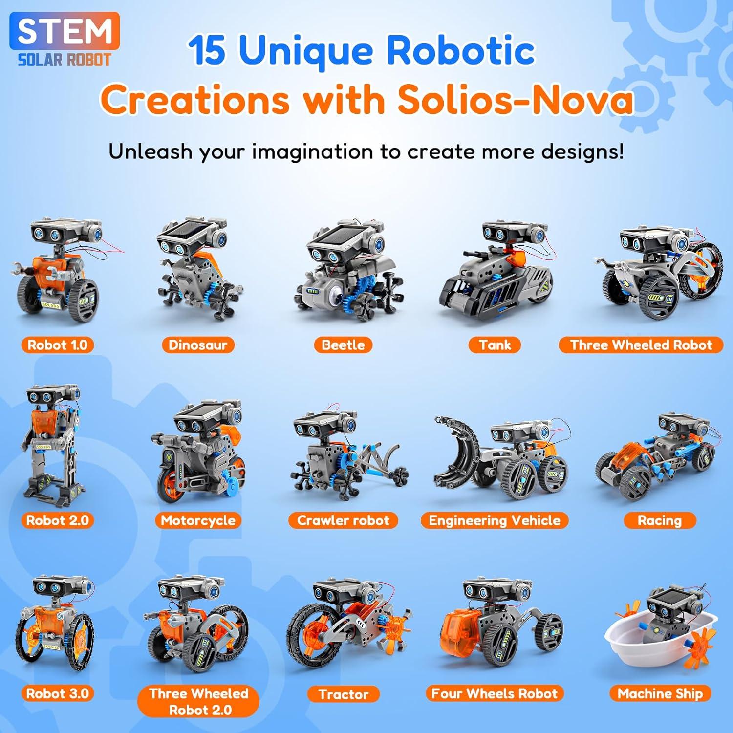 Kit Robot Solar AoHu 15 en 1 para Niños 8 a 12 Años