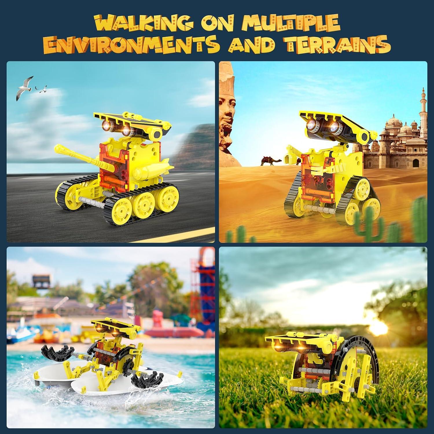 Kit Robot Solar STEM 30-en-1 Wesfuner 243 Piezas Amarillo