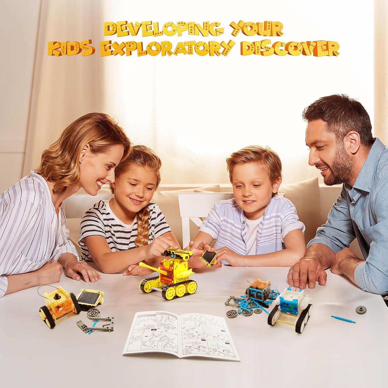 Kit Robot Solar STEM 30-en-1 Wesfuner 243 Piezas Amarillo