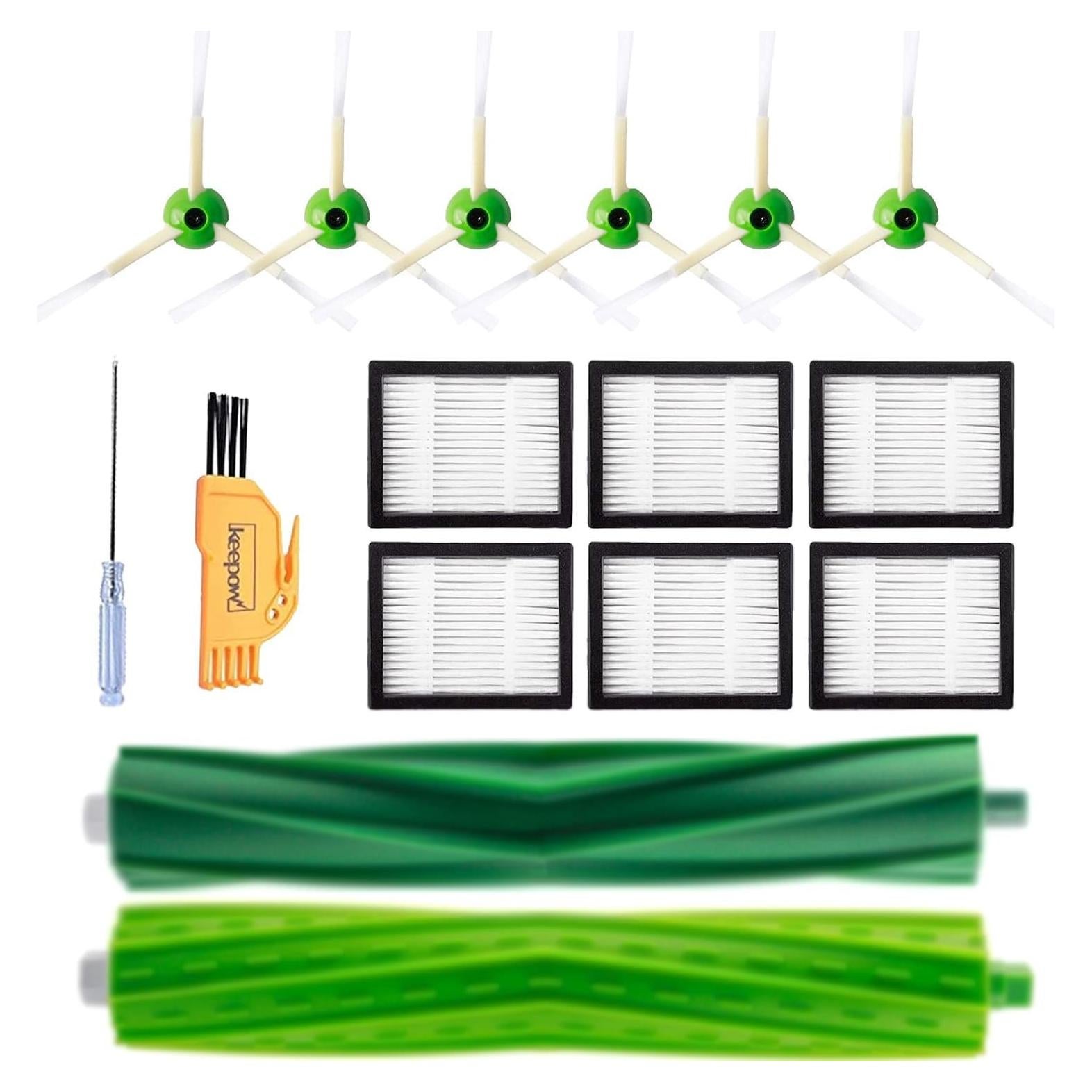 Accesorios KEEPOW para iRobot Roomba i7 i3 i4 E5 E6 E7 - 6 Filtros HEPA y Cepillos