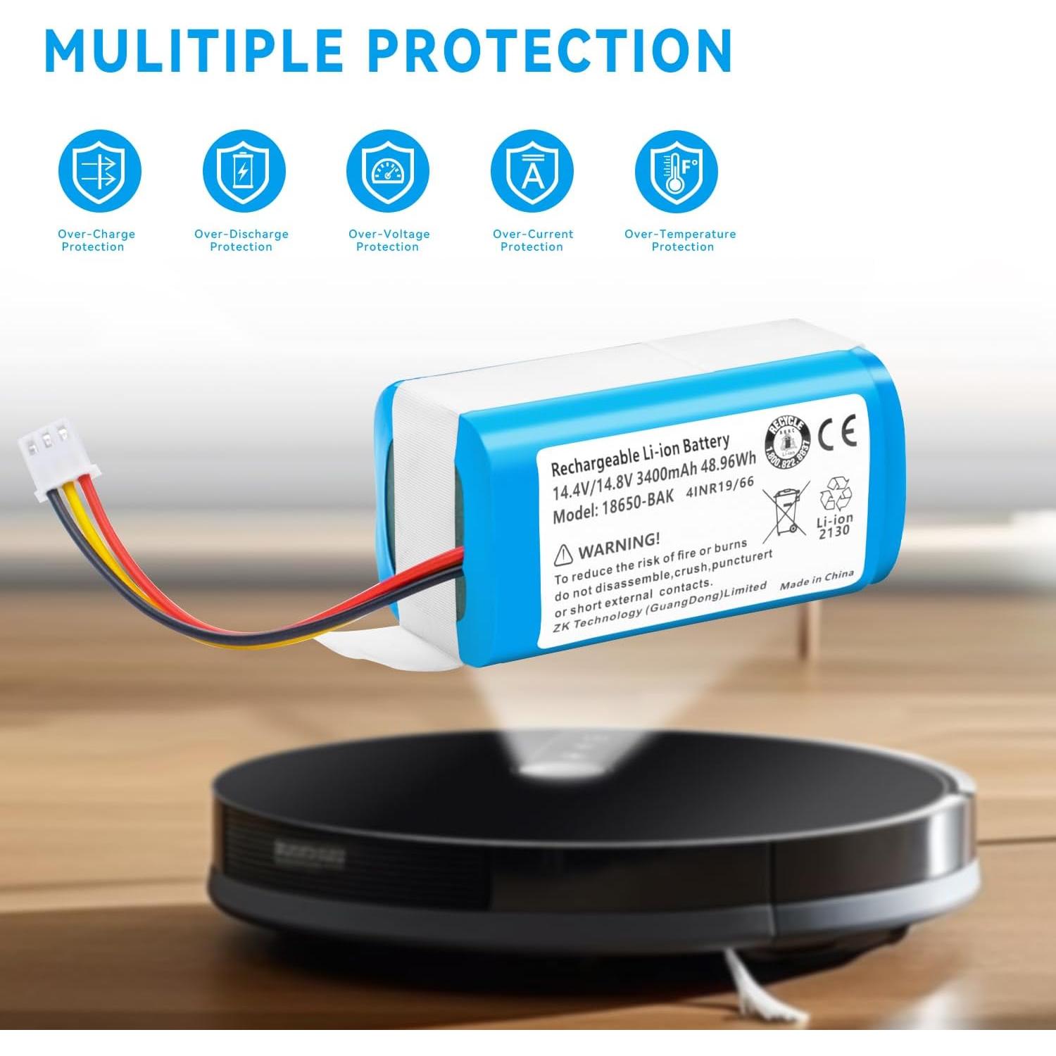 Batería de Litio 14.4V 3400mAh para Robot Aspirador Midea M4