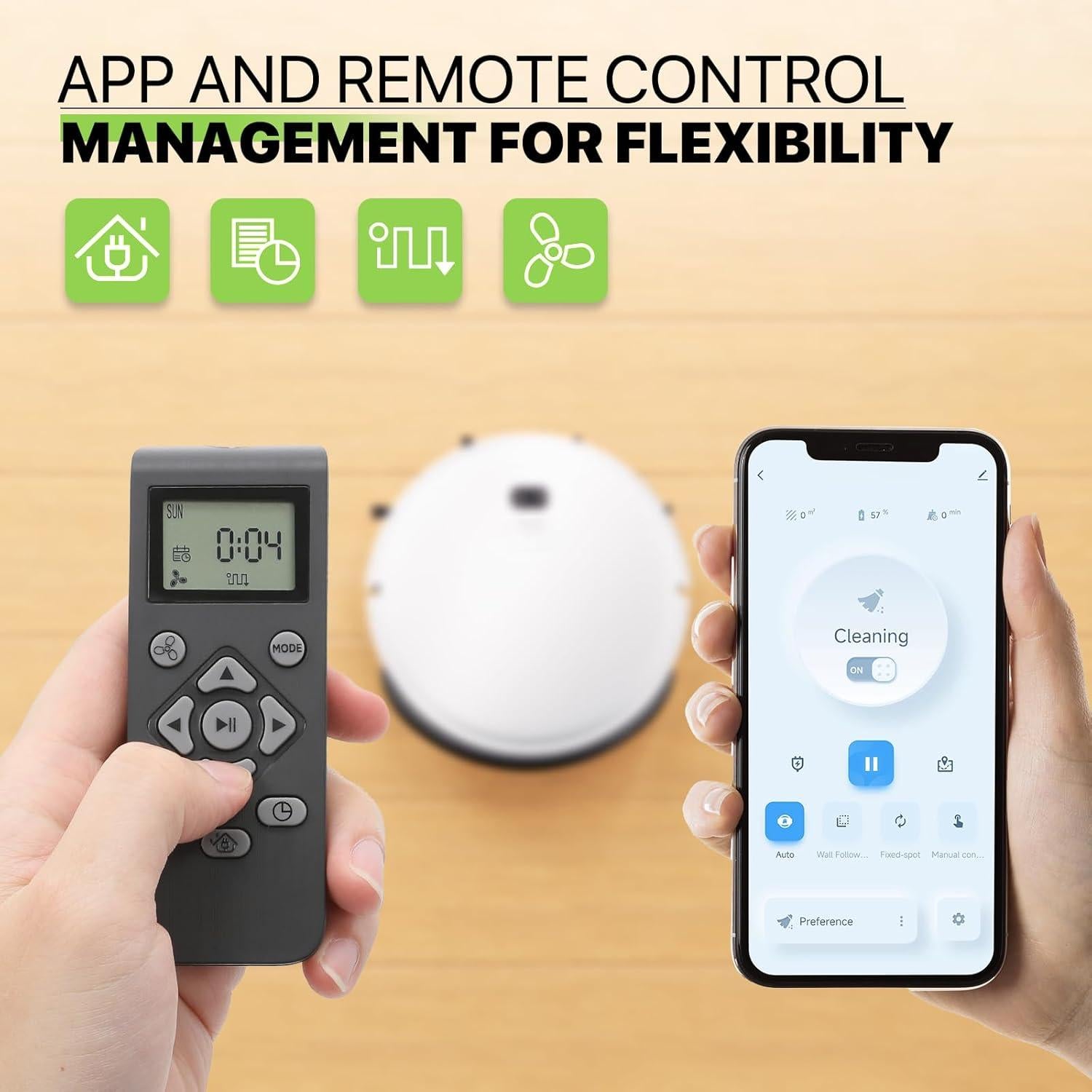 Aspiradora Robot Magshion MAG-A03, 2800Pa, Wi-Fi, 2 en 1