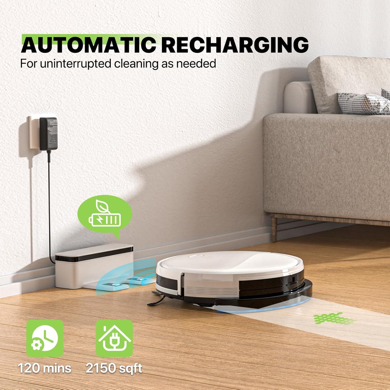 Aspiradora Robot Magshion MAG-A03, 2800Pa, Wi-Fi, 2 en 1