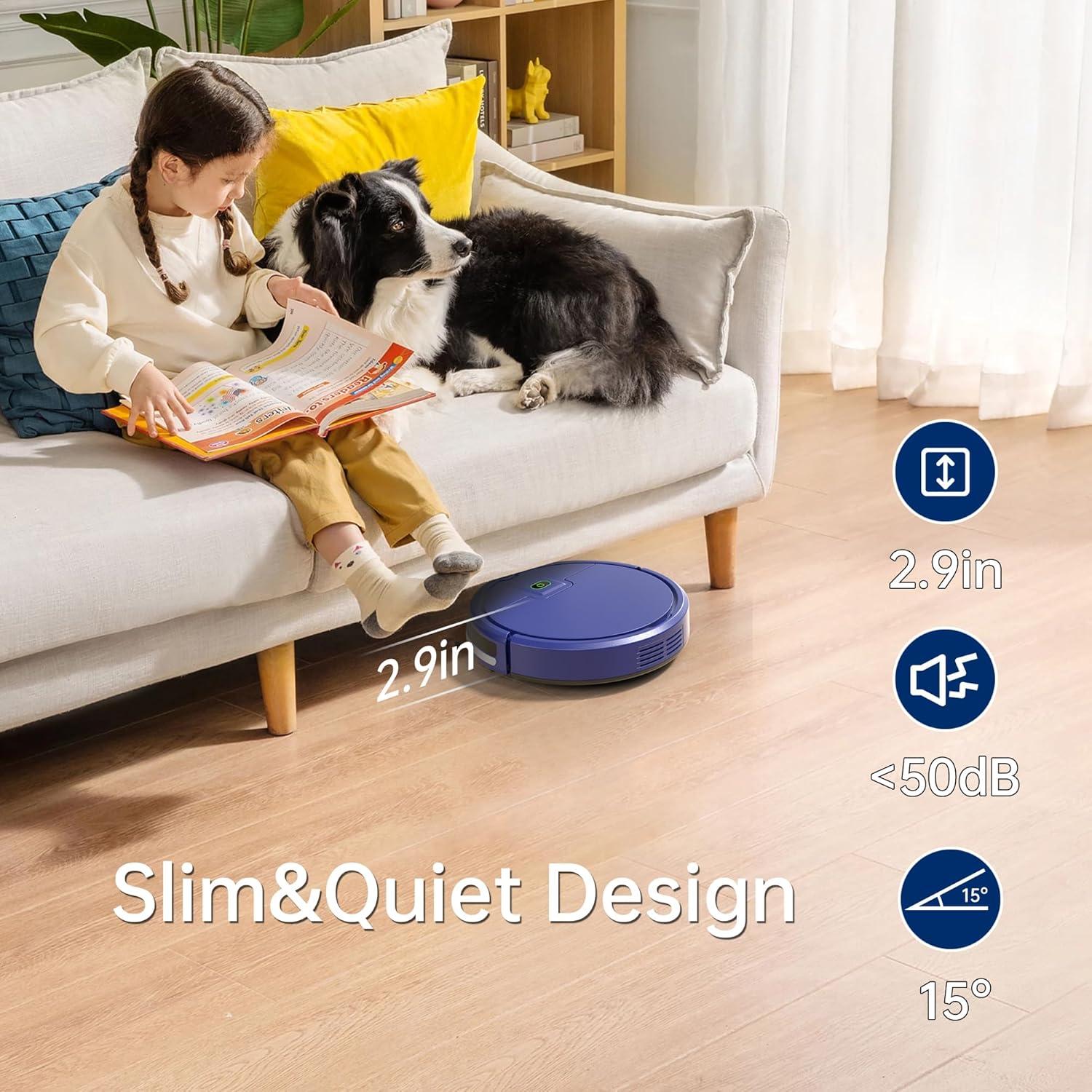 Aspiradora Robot ENCHE RG803, 2900Pa, Carga Automática, Azul