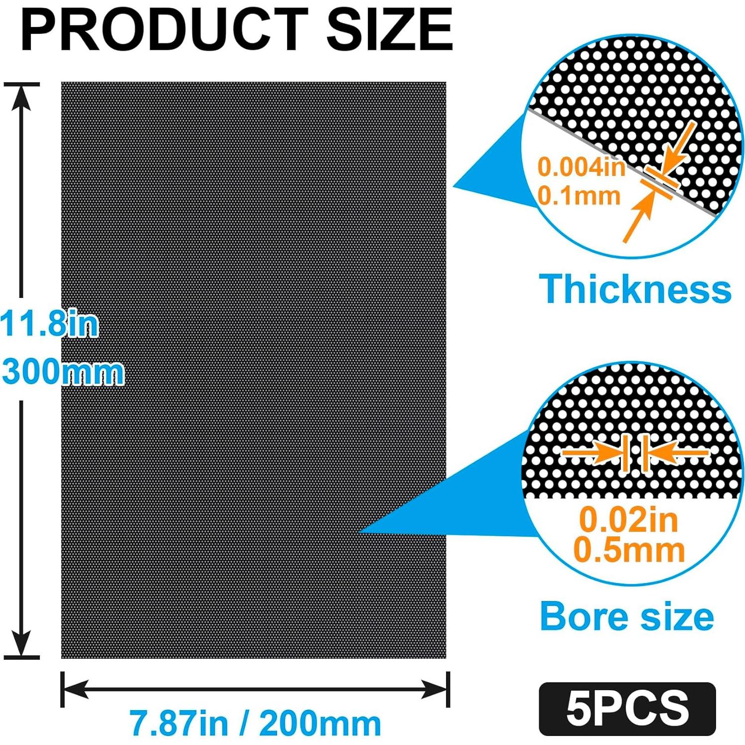 5 Hojas Malla Ojos Fursuit Negros Pndeyo 300x200mm PVC