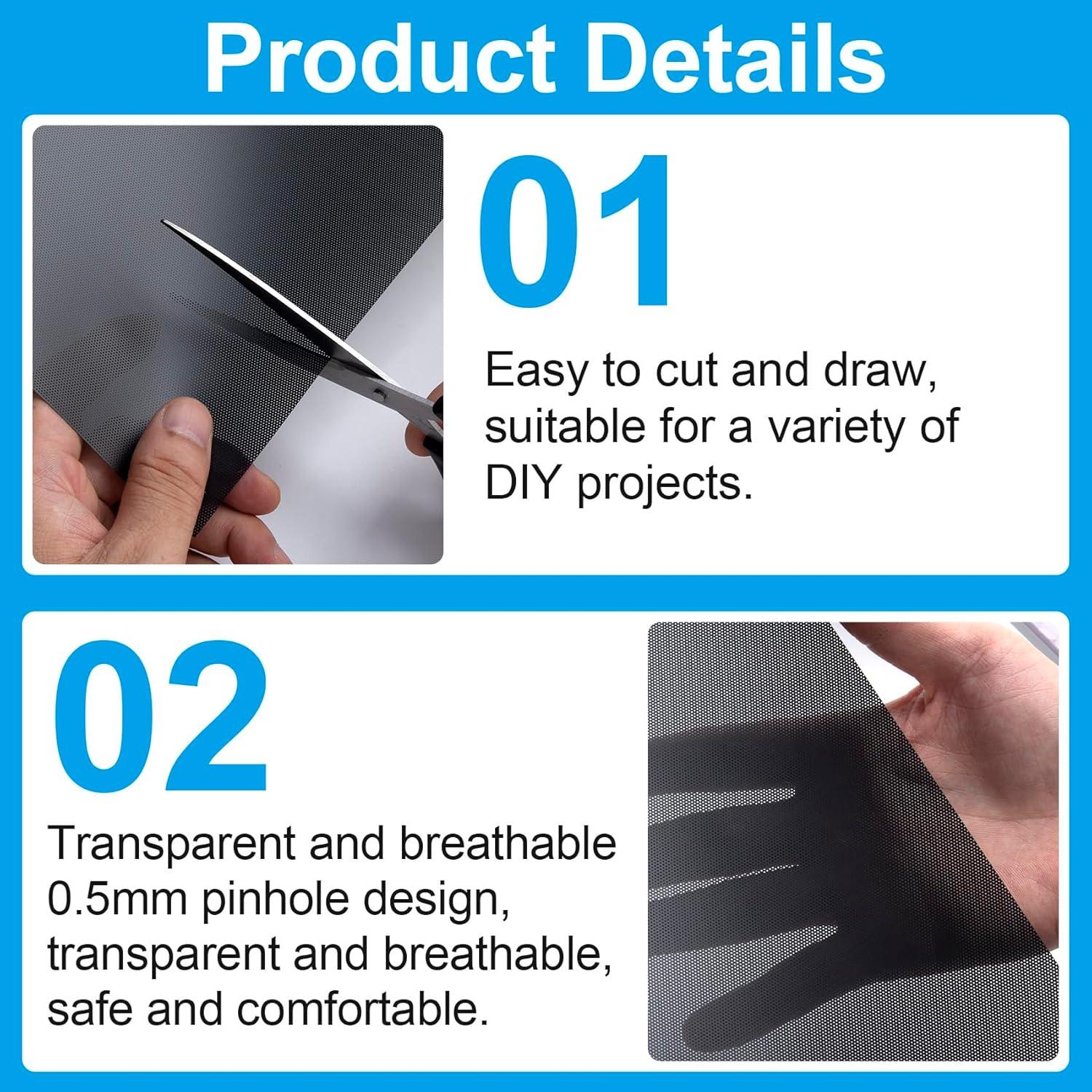 5 Hojas Malla Ojos Fursuit Negros Pndeyo 300x200mm PVC