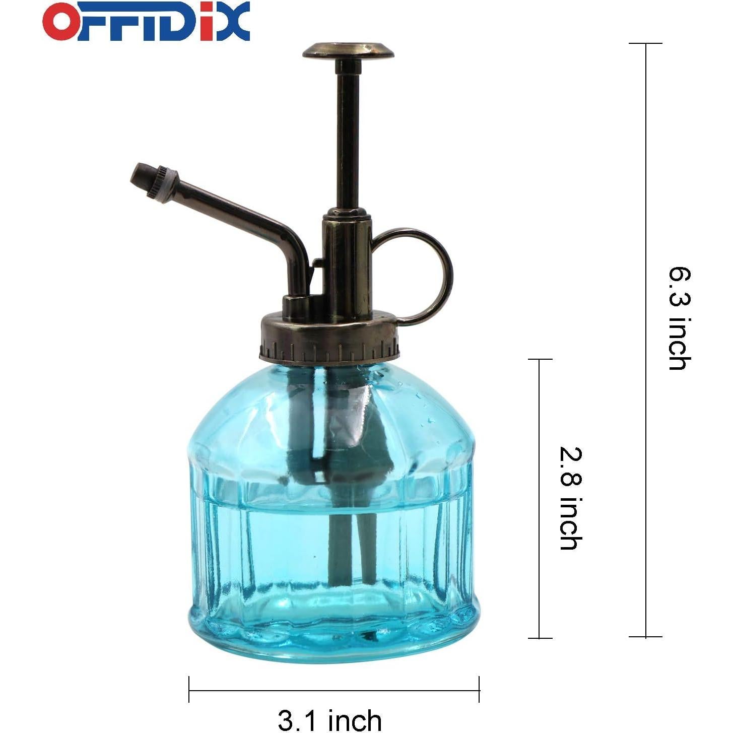 Botella Spray Vidrio OFFIDIX 200ml Azul Regadera Plantas