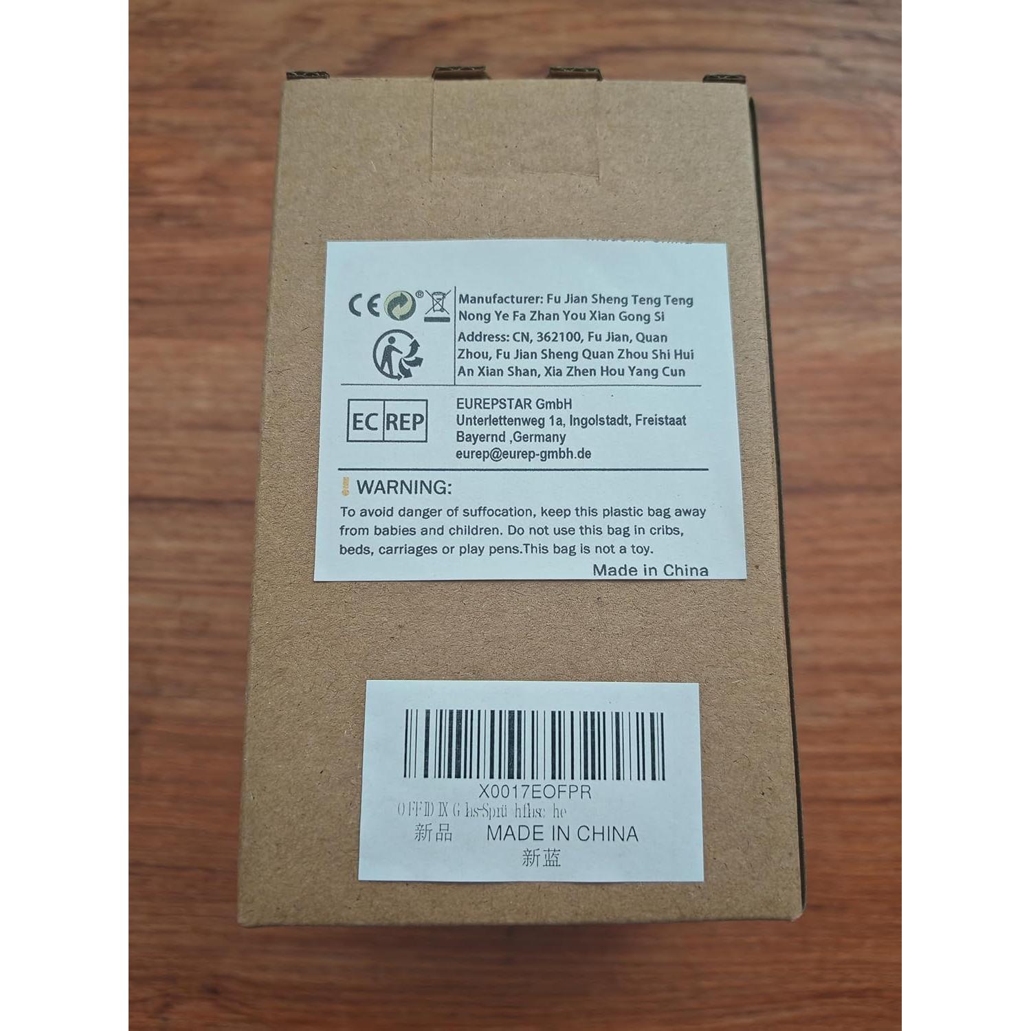 Botella Spray Vidrio OFFIDIX 200ml Azul Regadera Plantas