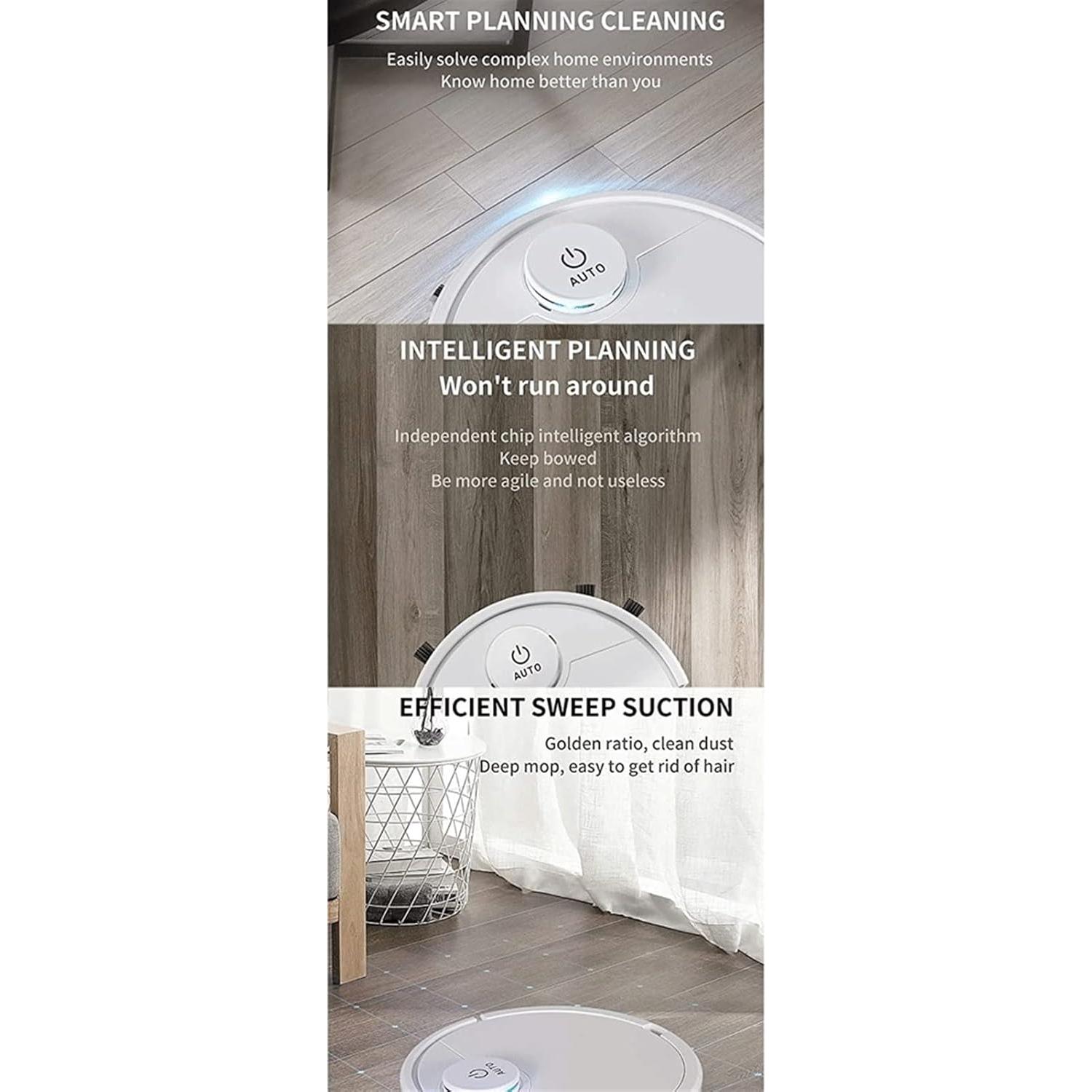 Robot Vacuum Cleaner, Auto Robotic Vacuumms, Super Quiet, Mini Cleaning Robot for Pet Hair, Hard Floor, Low Pile Carpets