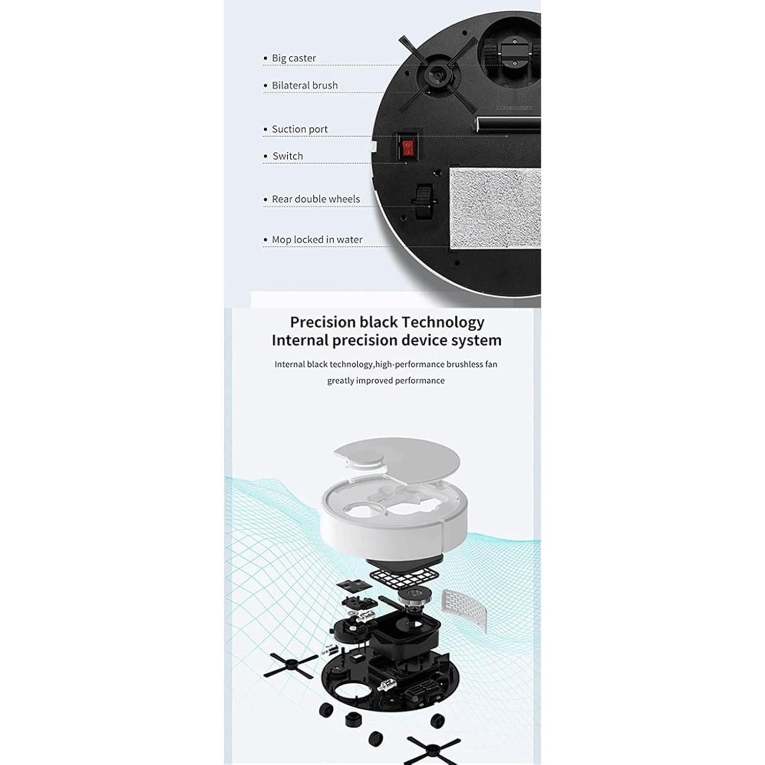 Robot Vacuum Cleaner, Auto Robotic Vacuumms, Super Quiet, Mini Cleaning Robot for Pet Hair, Hard Floor, Low Pile Carpets