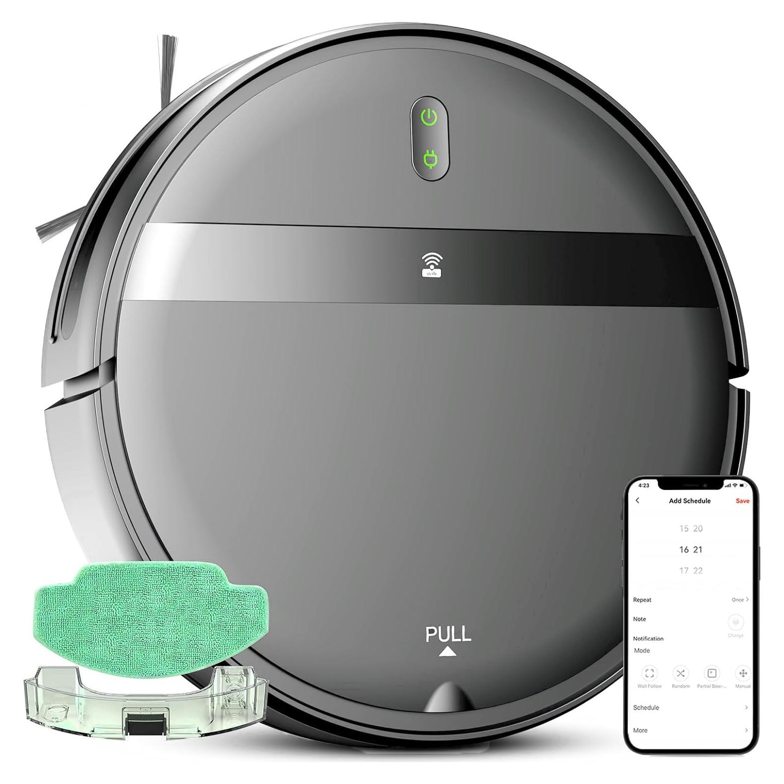 Robot Vacuum and Mop Combo, App/Alexa Control, Smart Robot Vacuum Cleaner, Ultra-Thin, Automatic Recharge Robotic Vacuum Cleaner for Pet Hair/Carpet/Hard Floor