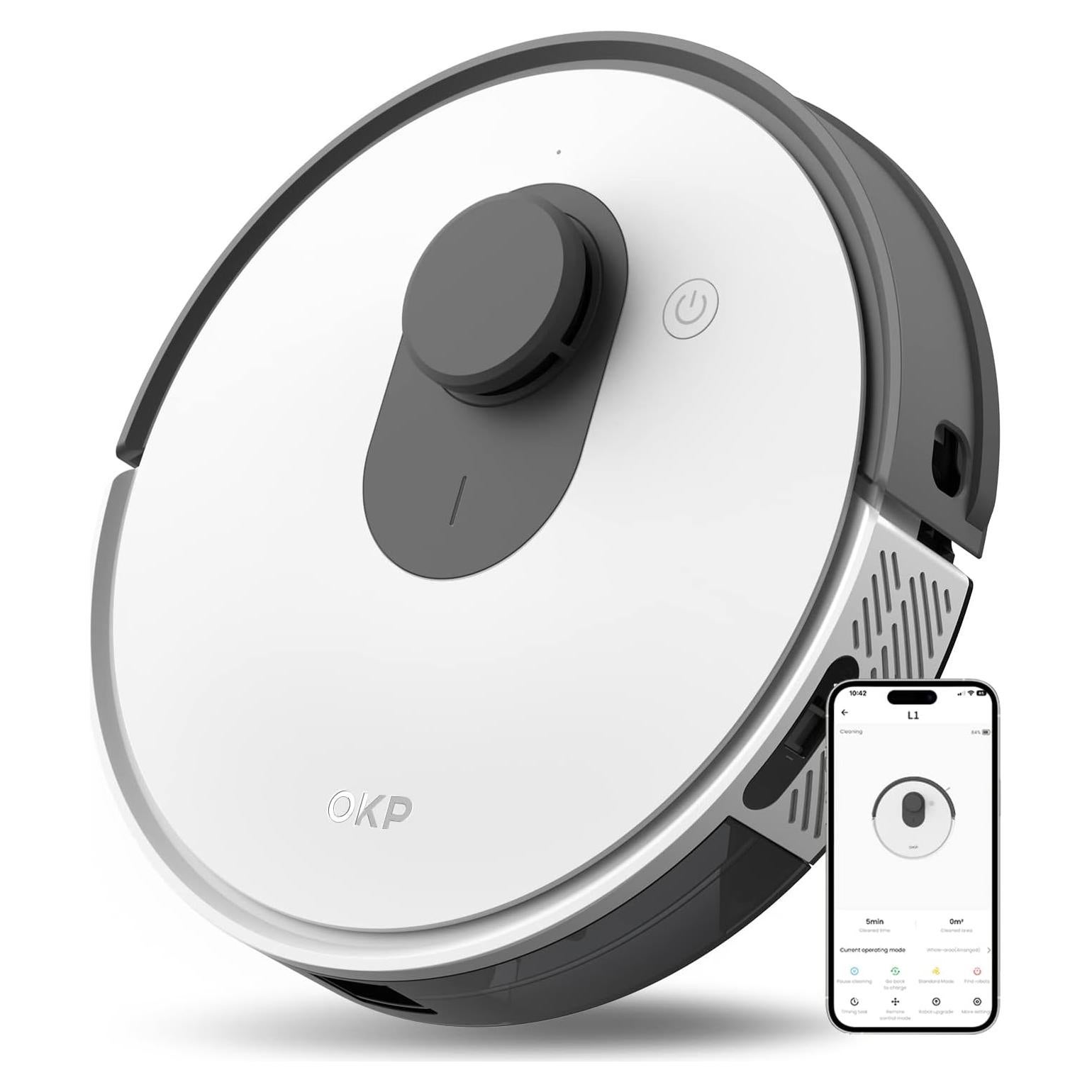 Aspiradora Robot OKP Life L1 4000Pa Navegación LiDAR Control APP