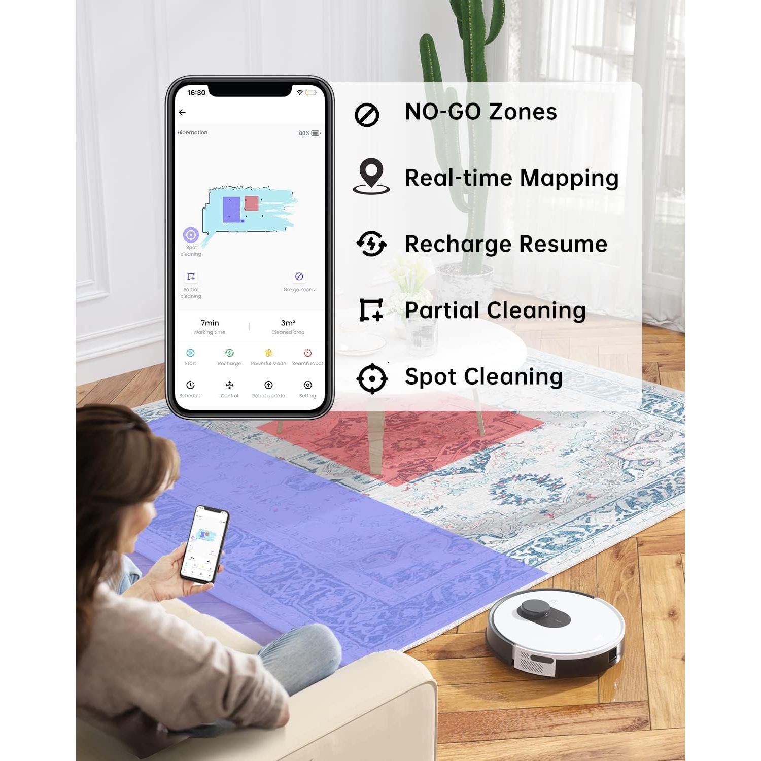 Aspiradora Robot OKP Life L1 4000Pa Navegación LiDAR Control APP
