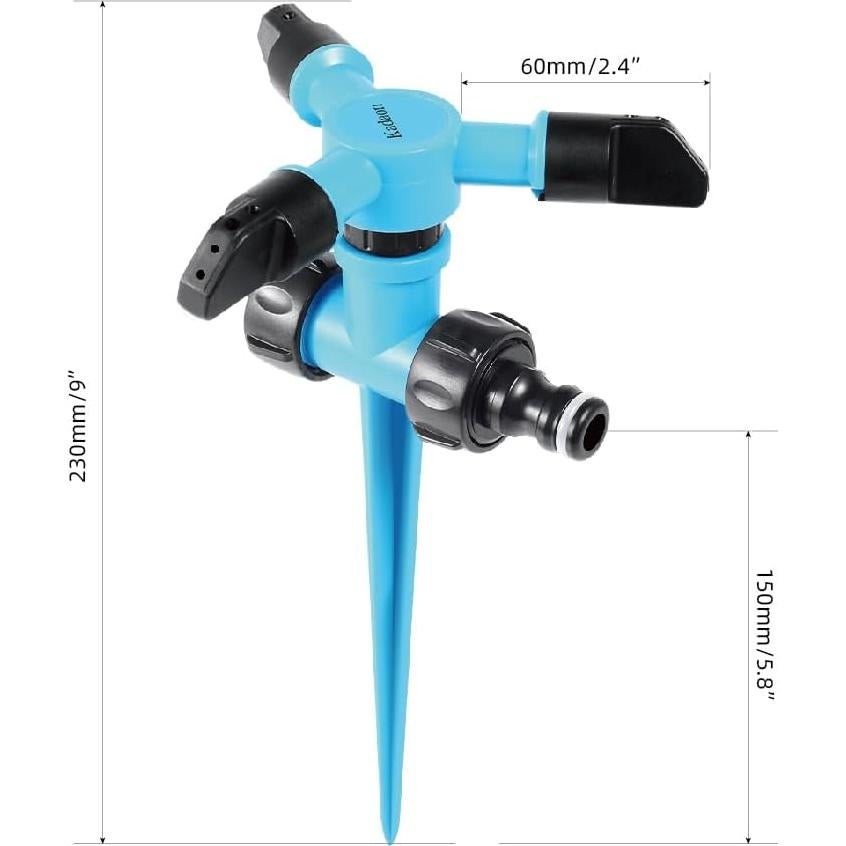 Aspersor de Jardín Kadaon Rotativo 360° Ajustable 7.3-9.8 m